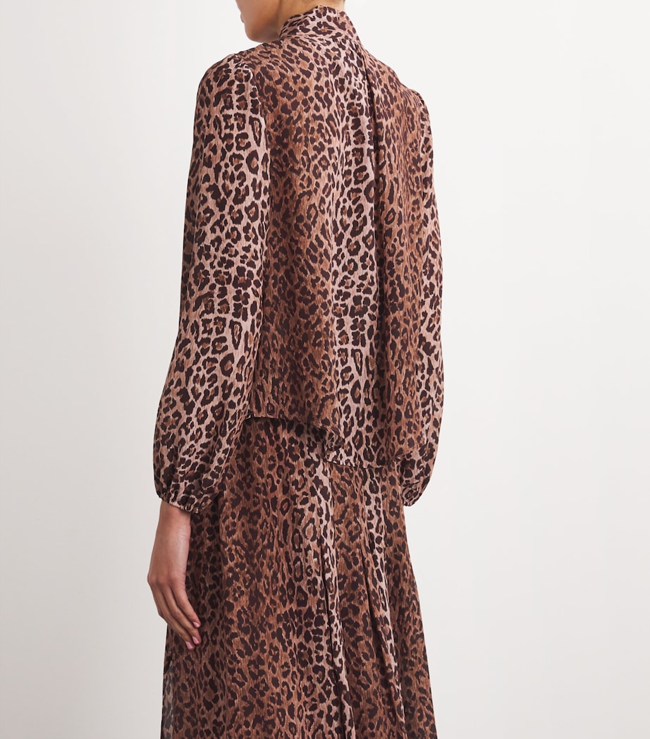 Silk Moss Pussybow Blouse LEOPARD Image 4