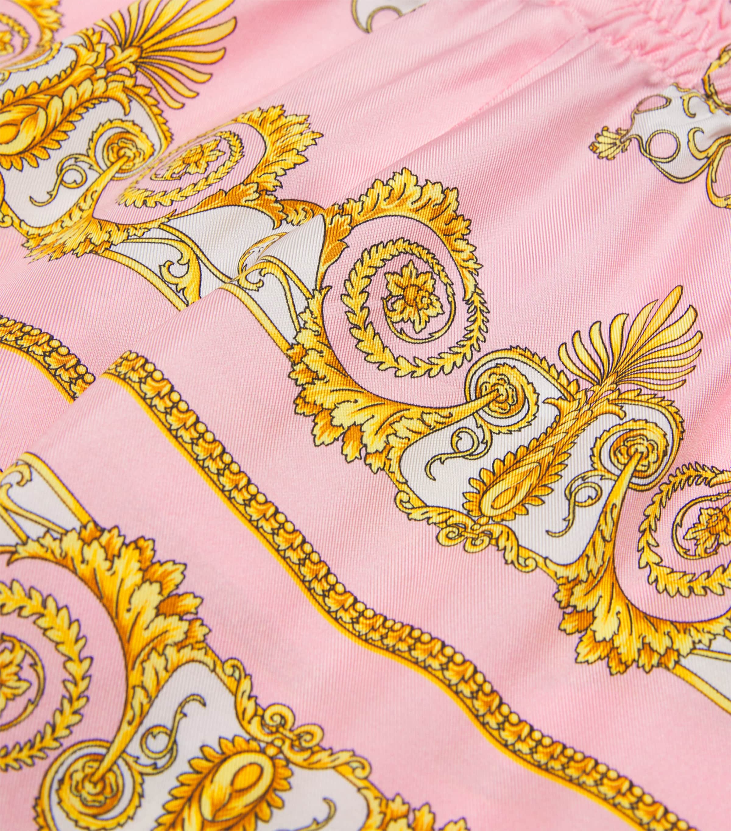 Silk Twill Barocco Trousers (6-14 Years) 5Y590 YELL+RSE QRTZ Image 3