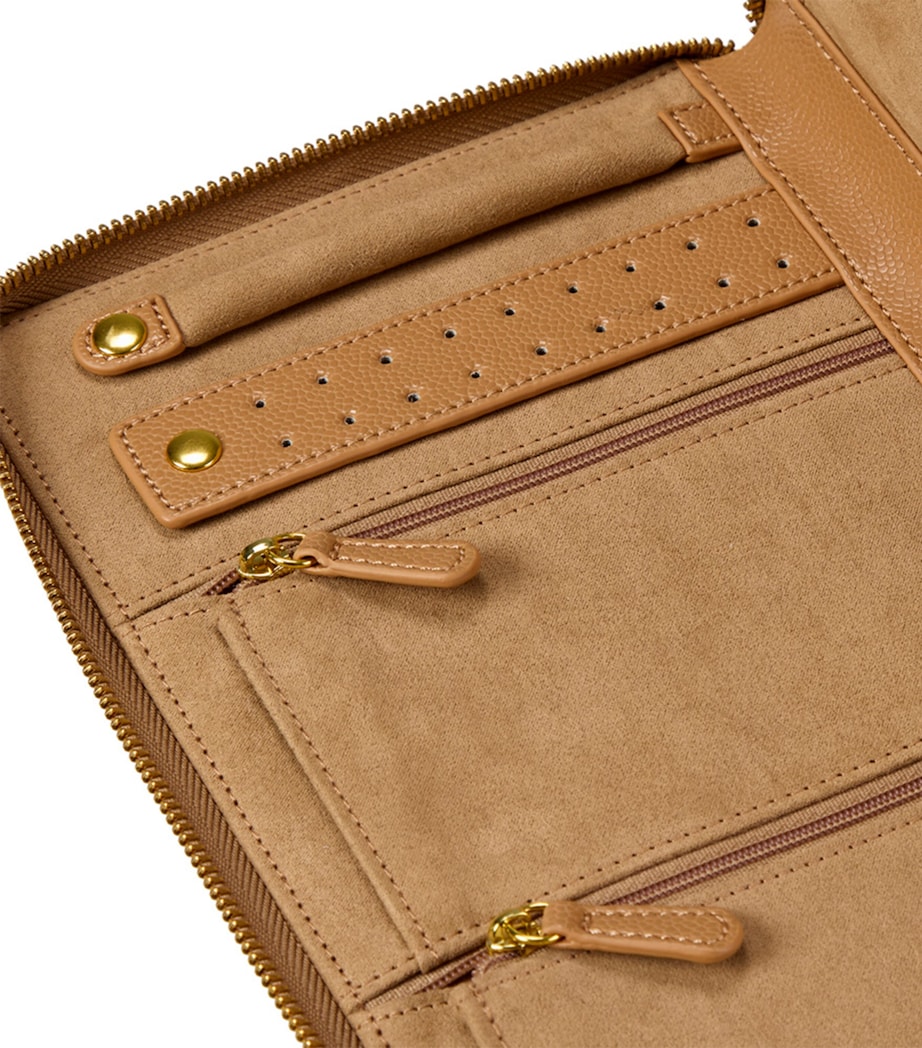 WOLF Large Lauren Portfolio Jewellery Case Caramel Image 4