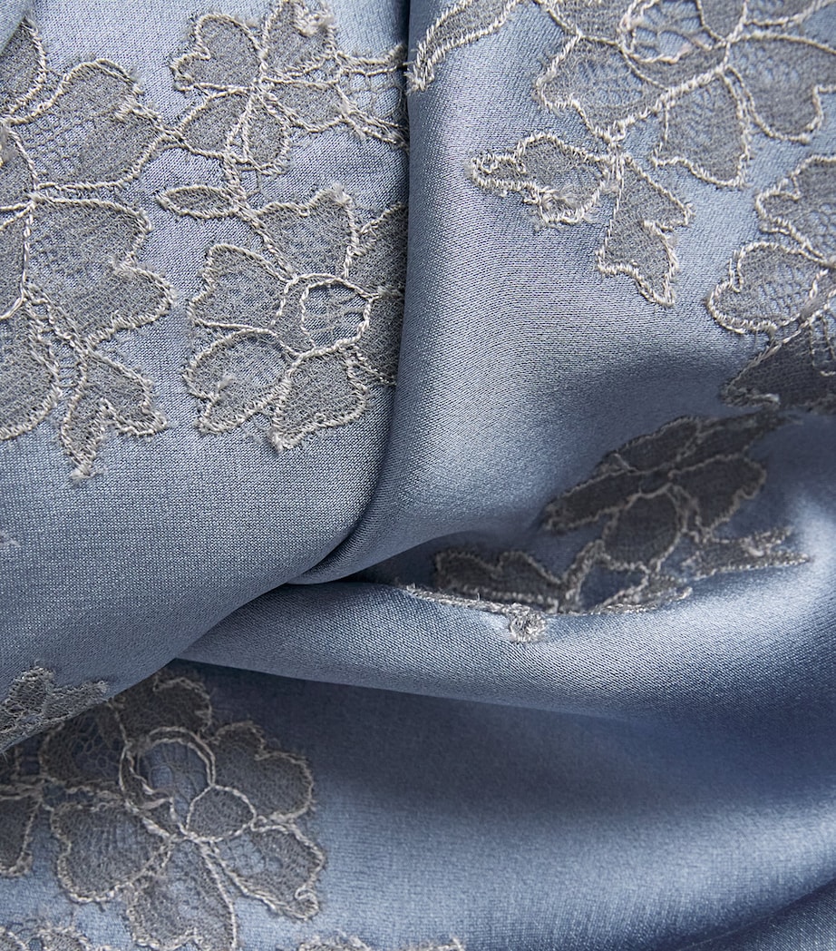 Carine Gilson Womens Silk Long Cérès Robe Bluestone Image 6
