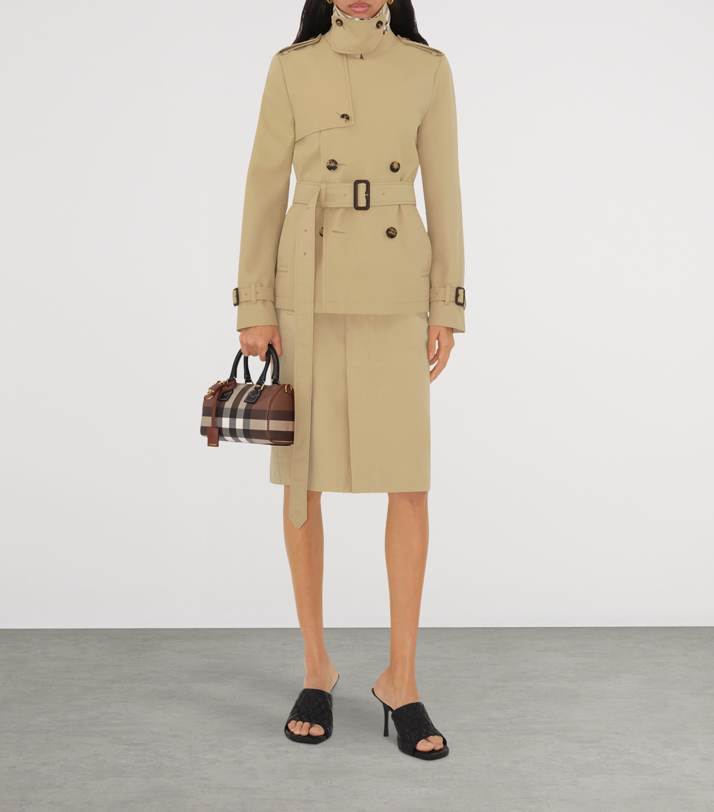 Burberry Mini Check Bowling Bag Dark Birch Brown Chk Image 4