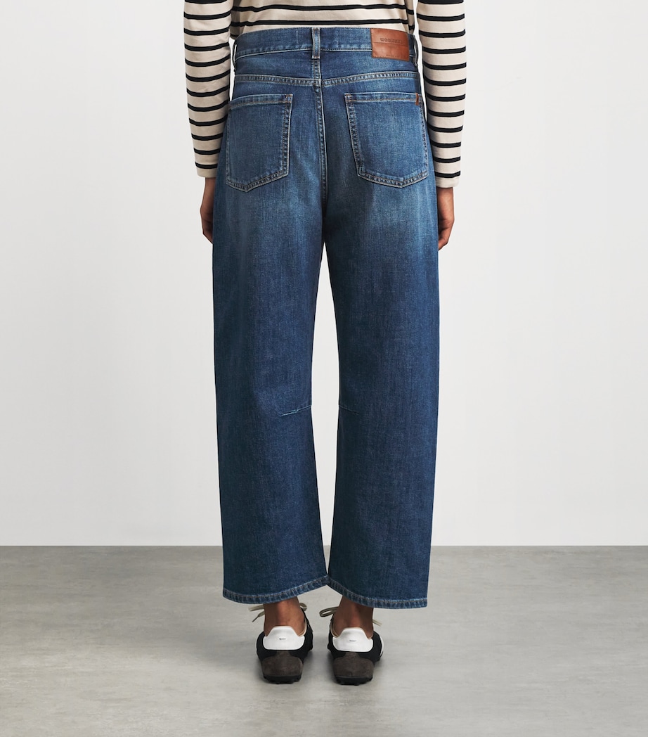 Stretch Cotton Barrel Jeans NAVY Image 4