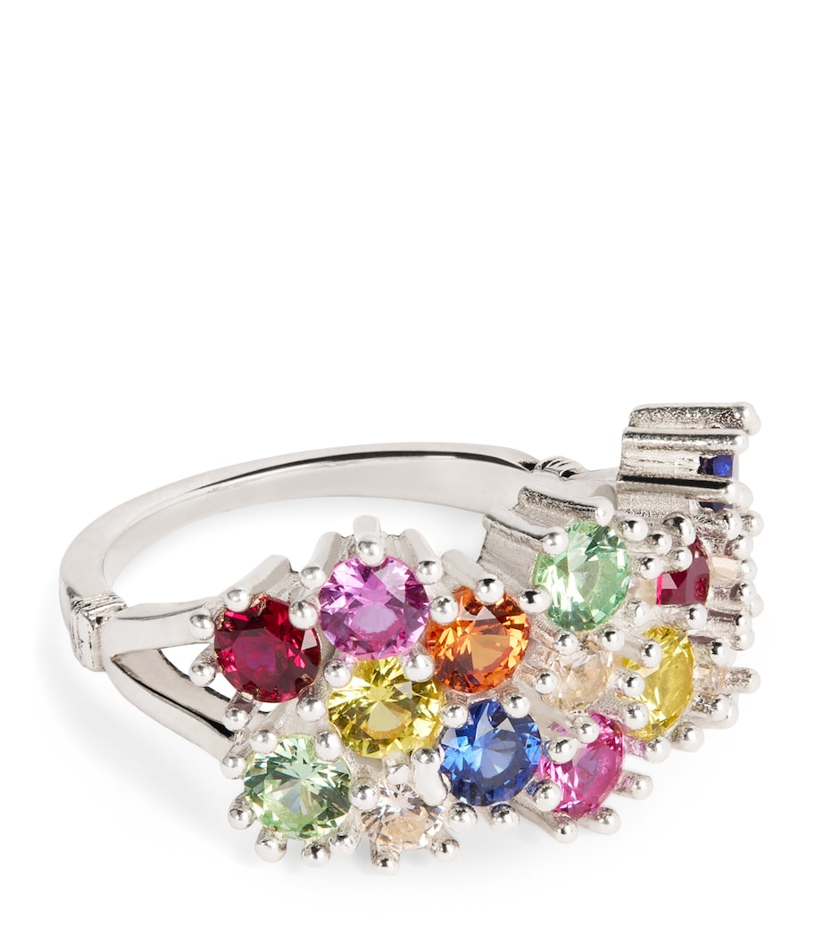 Sterling Silver and Sapphire Wild Flower Ring SILVER (925) Image 1