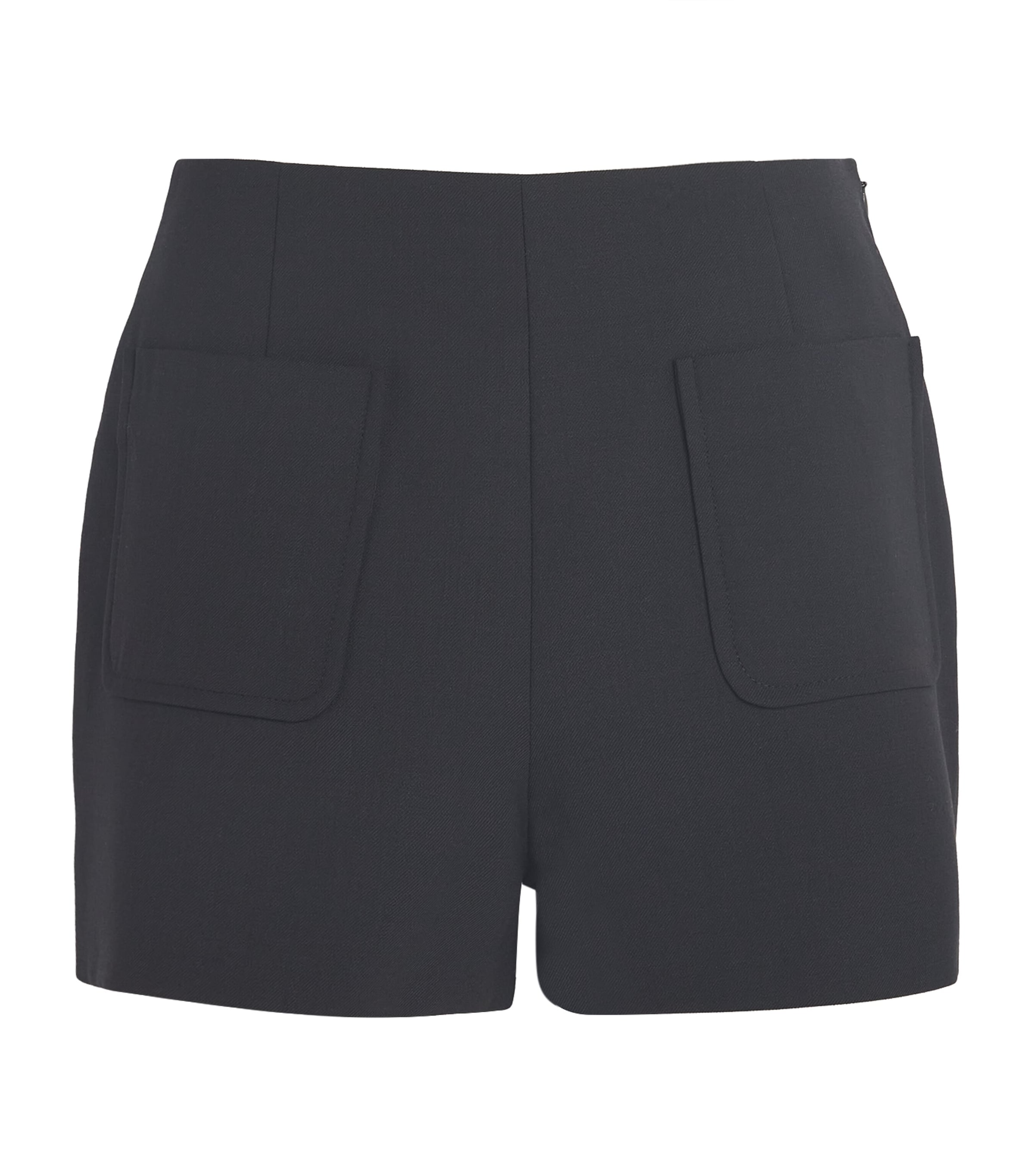 Claudie Pierlot Wool-blend Twill Shorts In Black