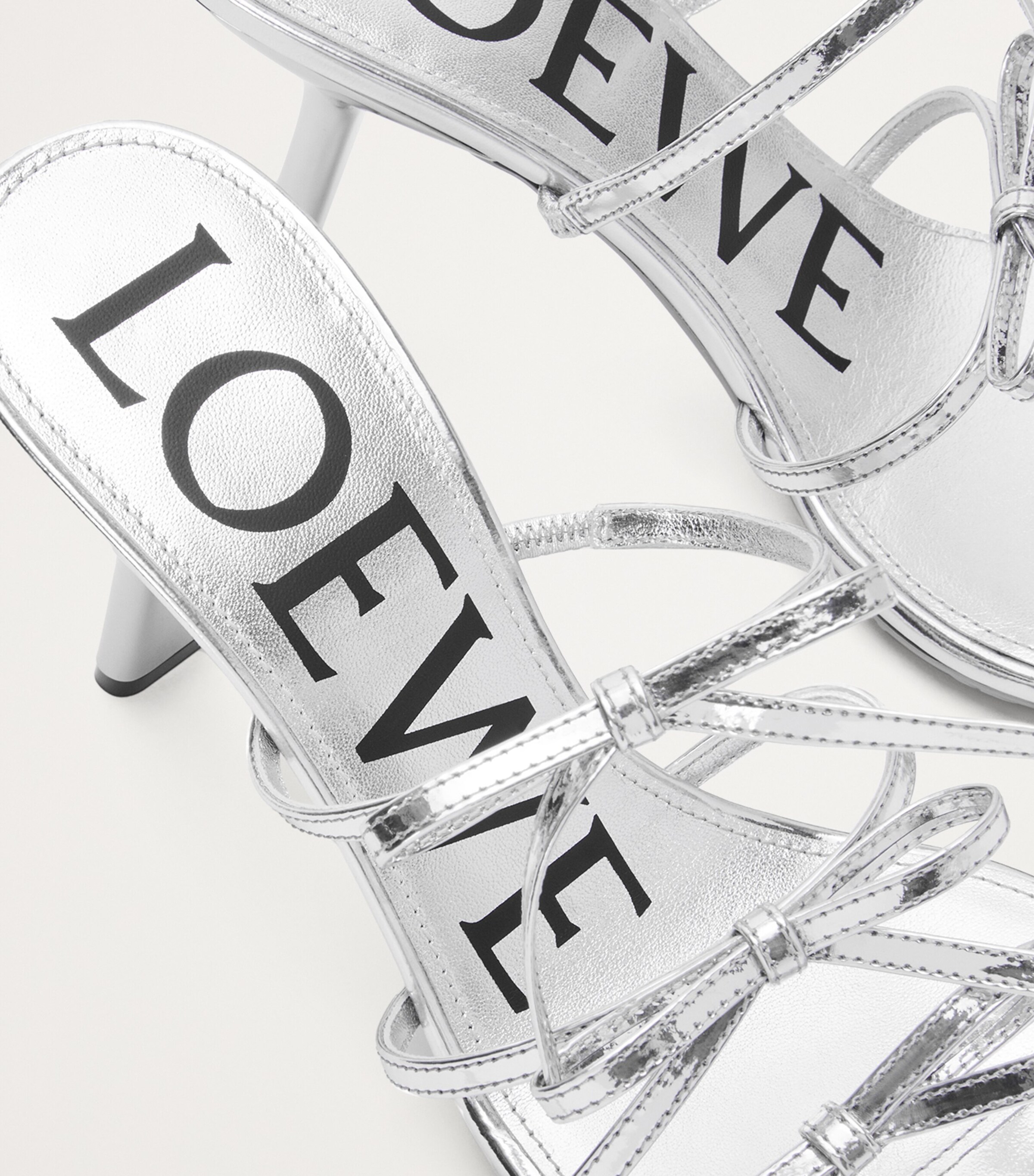LOEWE Metallic Leather Petal Bow Sandals 90 | Harrods UK