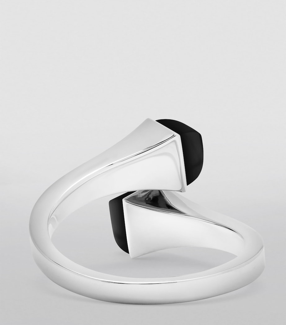 Midi White Gold, Diamond and Black Onyx Cleo Ring WHITE GOLD Image 3