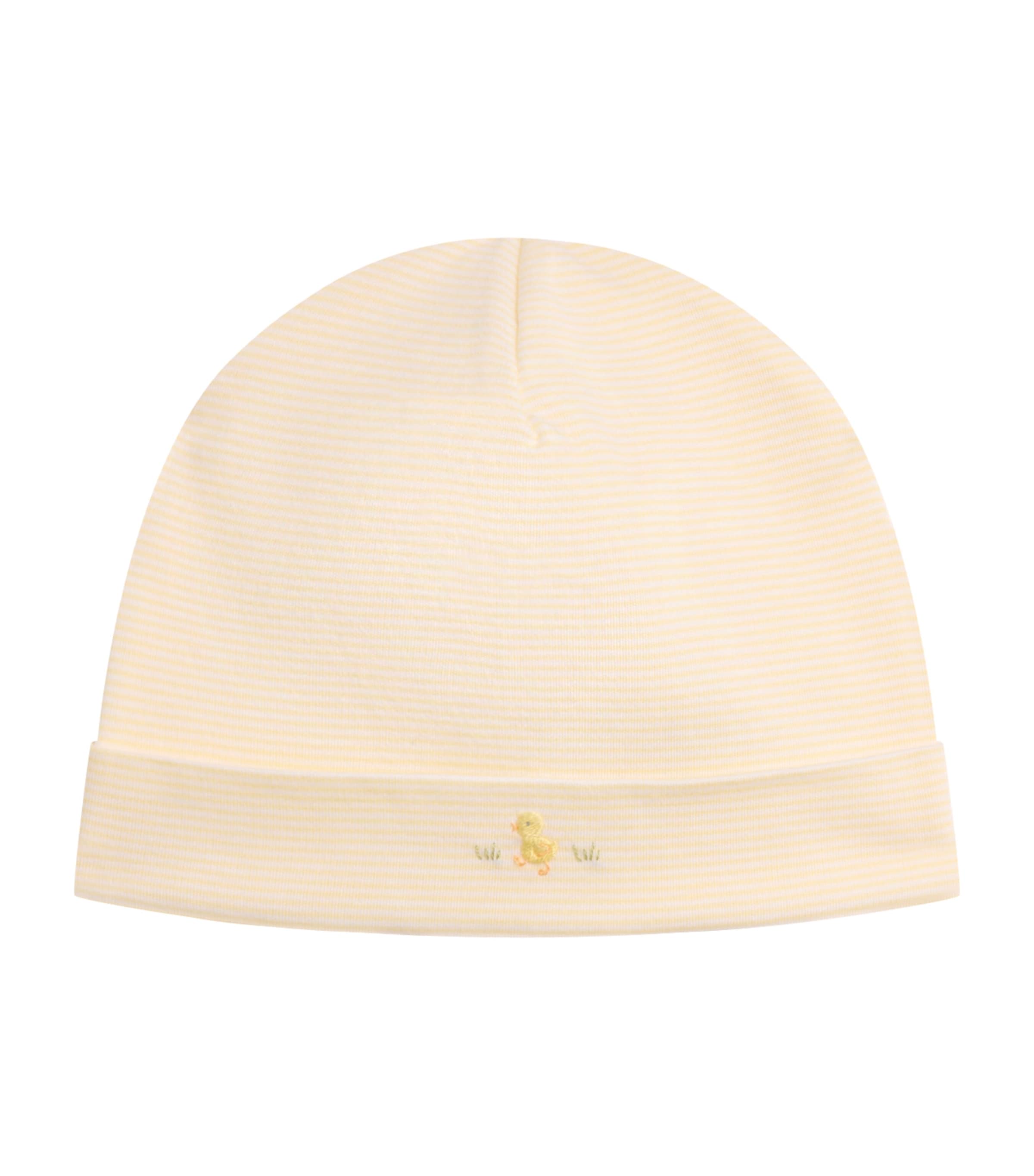 Kissy Kissy Pima Cotton Duckling Hat In Yellow