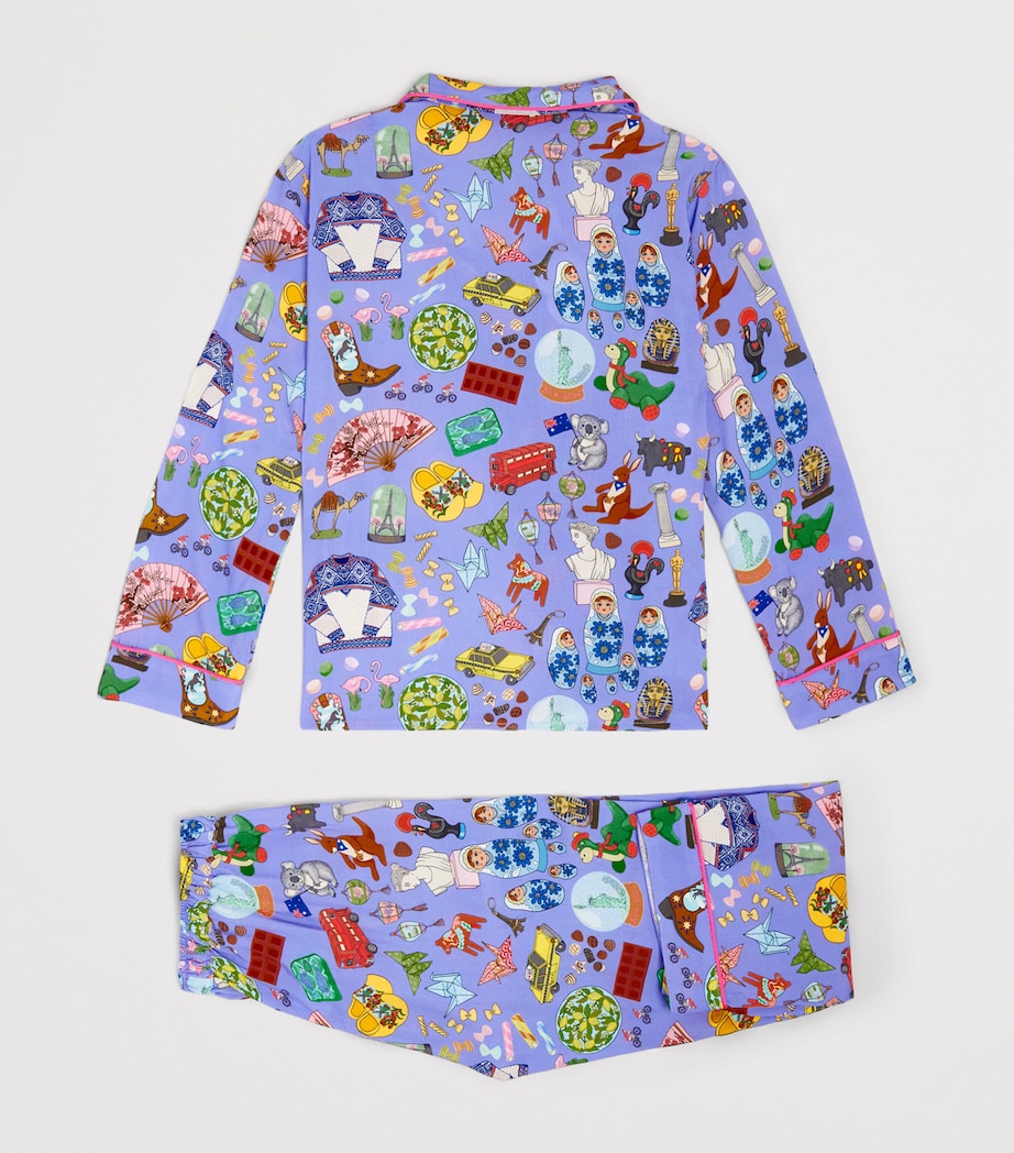 KAREN MABON KIDS Souvenir Print Pyjama Set (2-13 Years) Purple Image 2