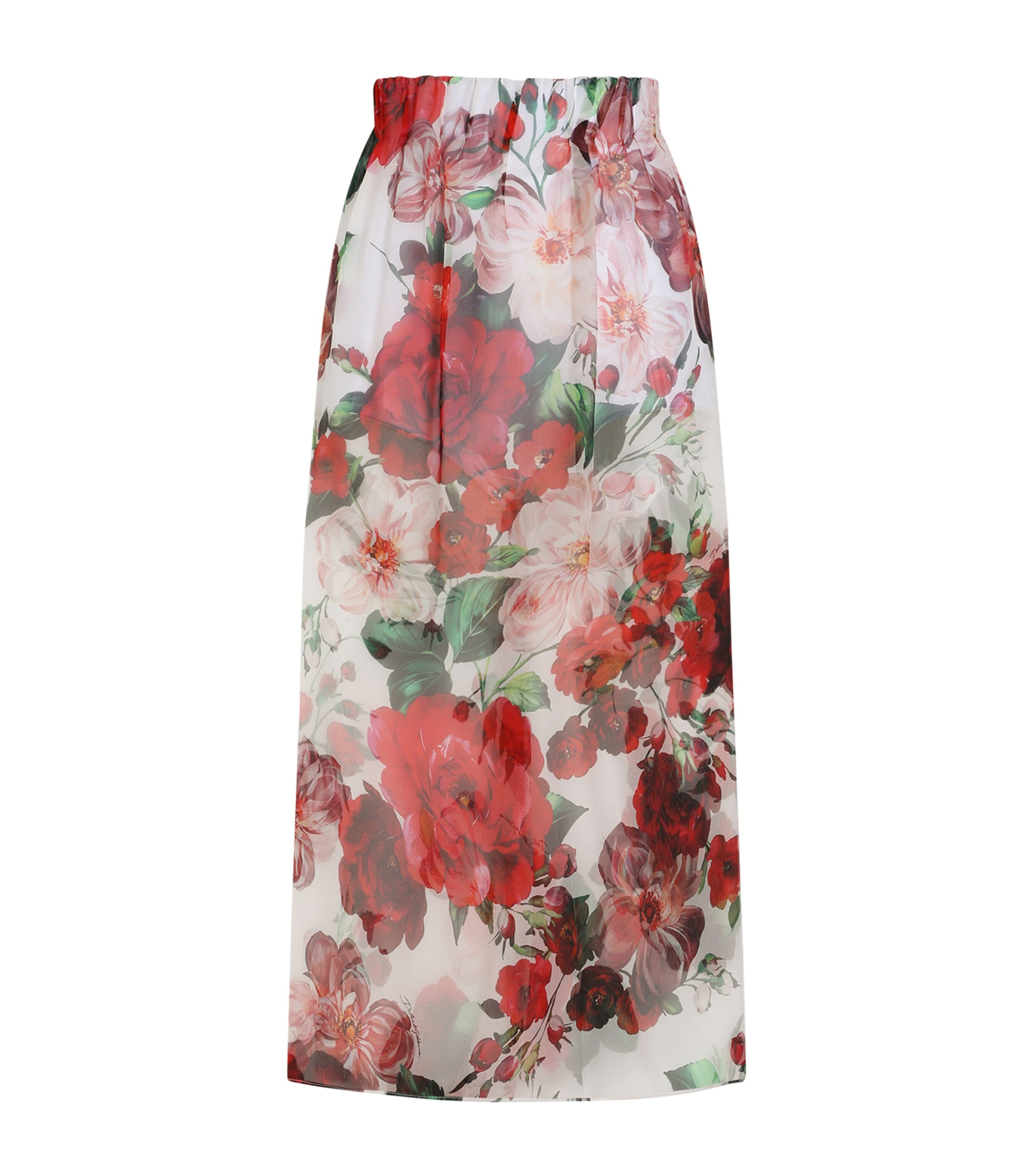Dolce & Gabbana Silk Semi-sheer Floral Skirt