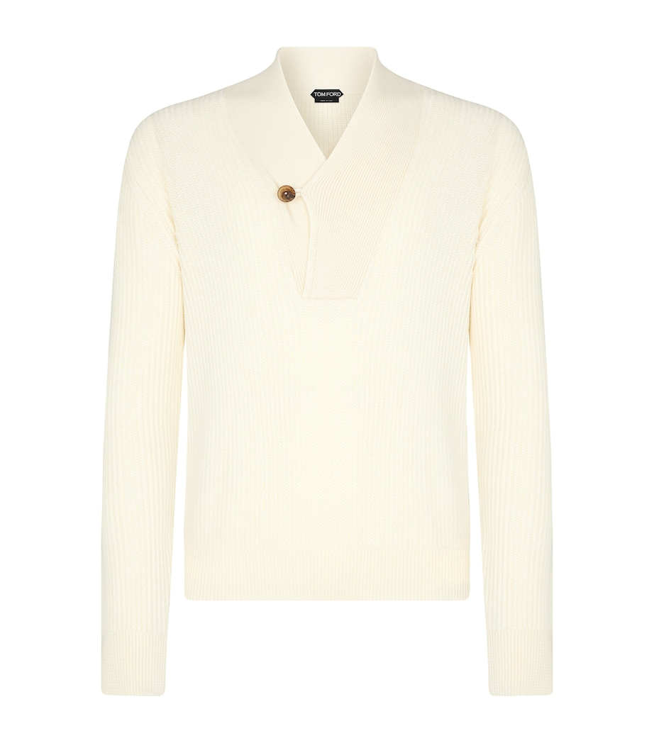 Wool-Silk Ribbed Sweater AW002 Image 1