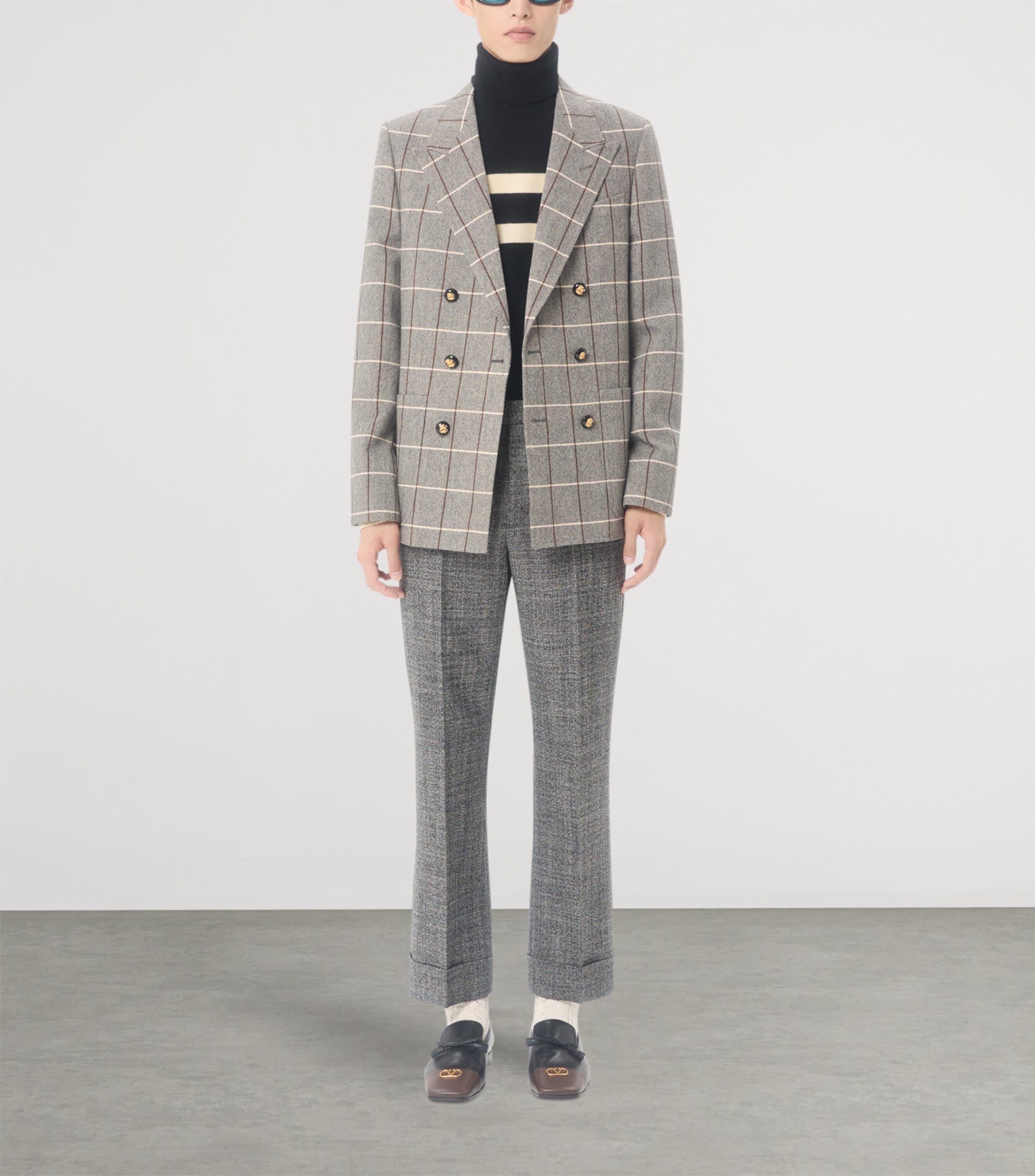 Virgin Wool Stripe Rollneck Sweater 9RA Image 5