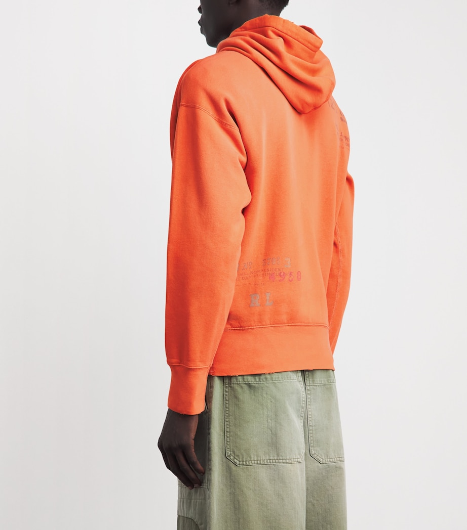 Polo Ralph Lauren Mens Graphic Print Hoodie Kona Orange Image 5