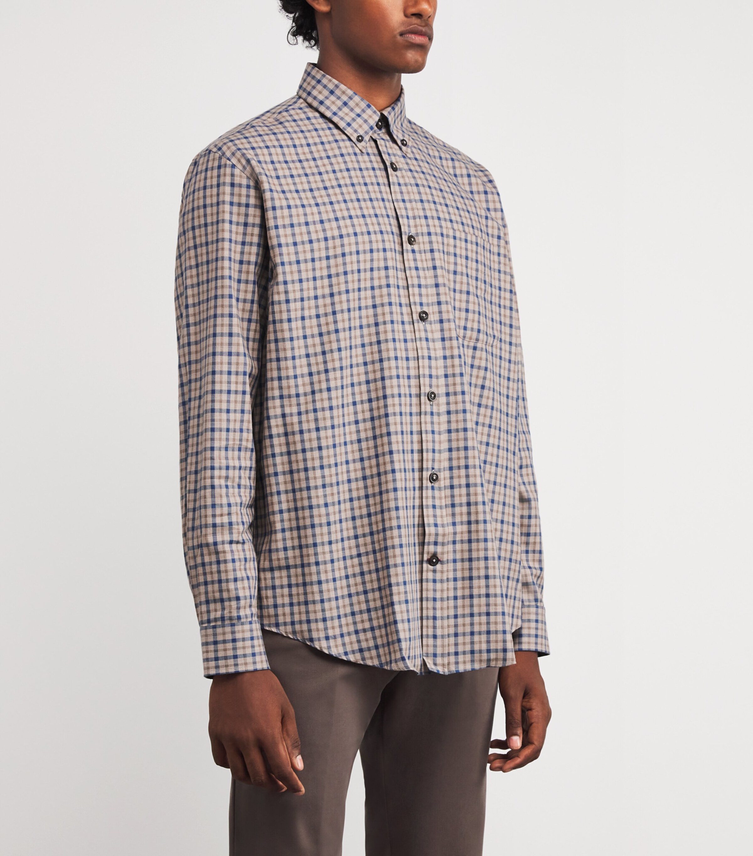 Cotton Check Shirt DOVE Image 3