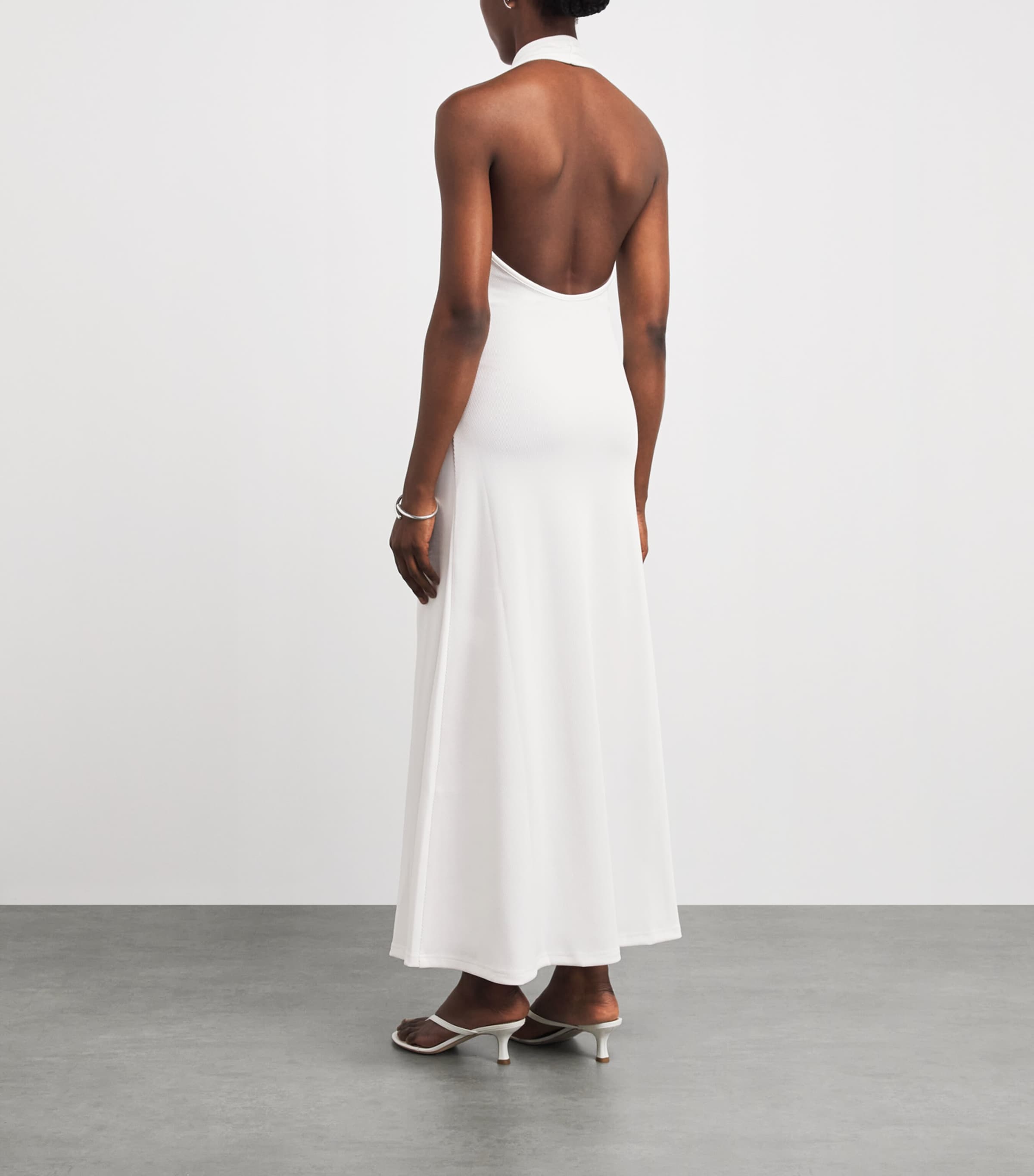 Christopher Esber Womens Halterneck Pendant Maxi Dress White Image 4