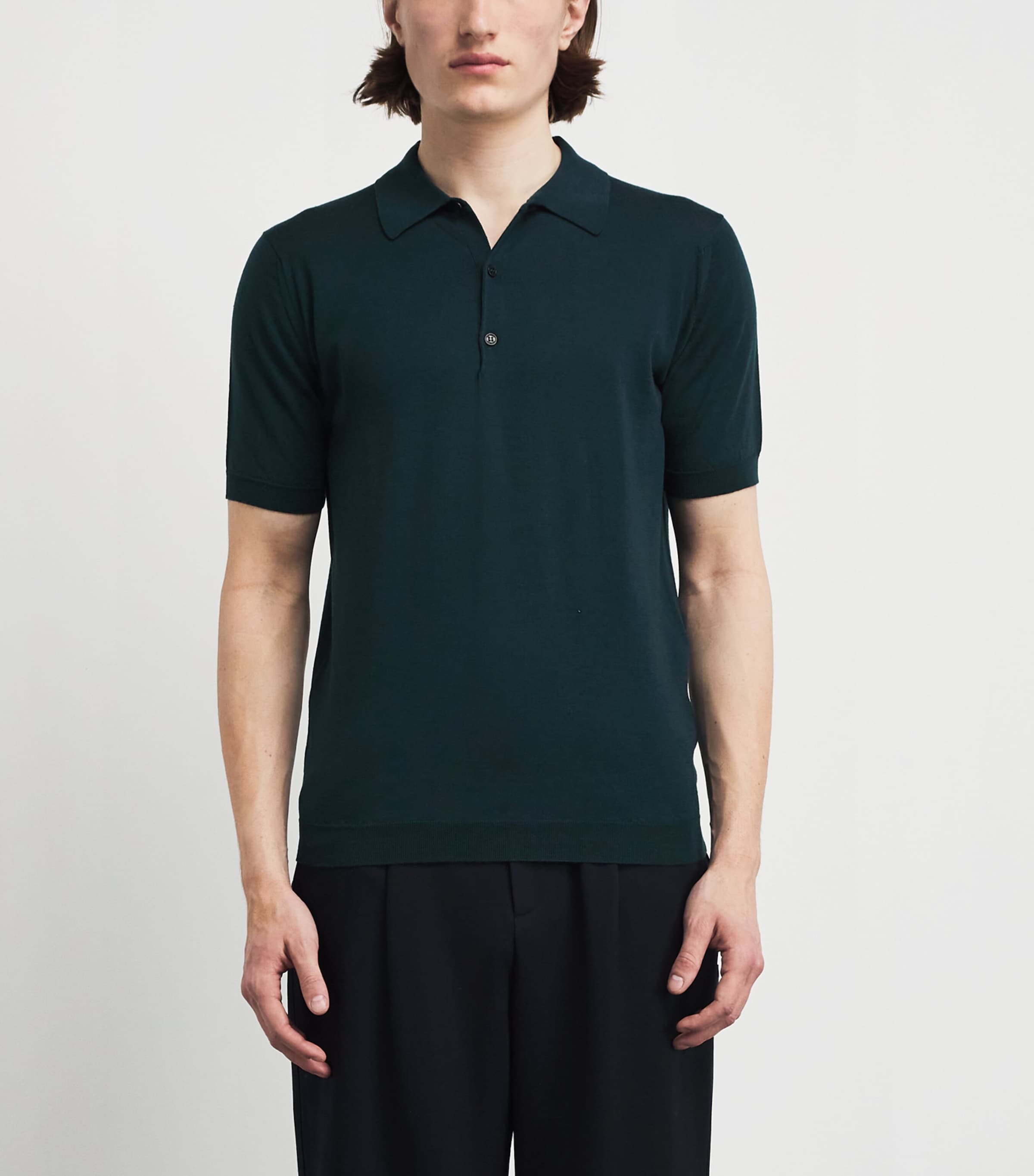 John Smedley Mens Merino Macloud Polo Shirt Richardson Green Image 4