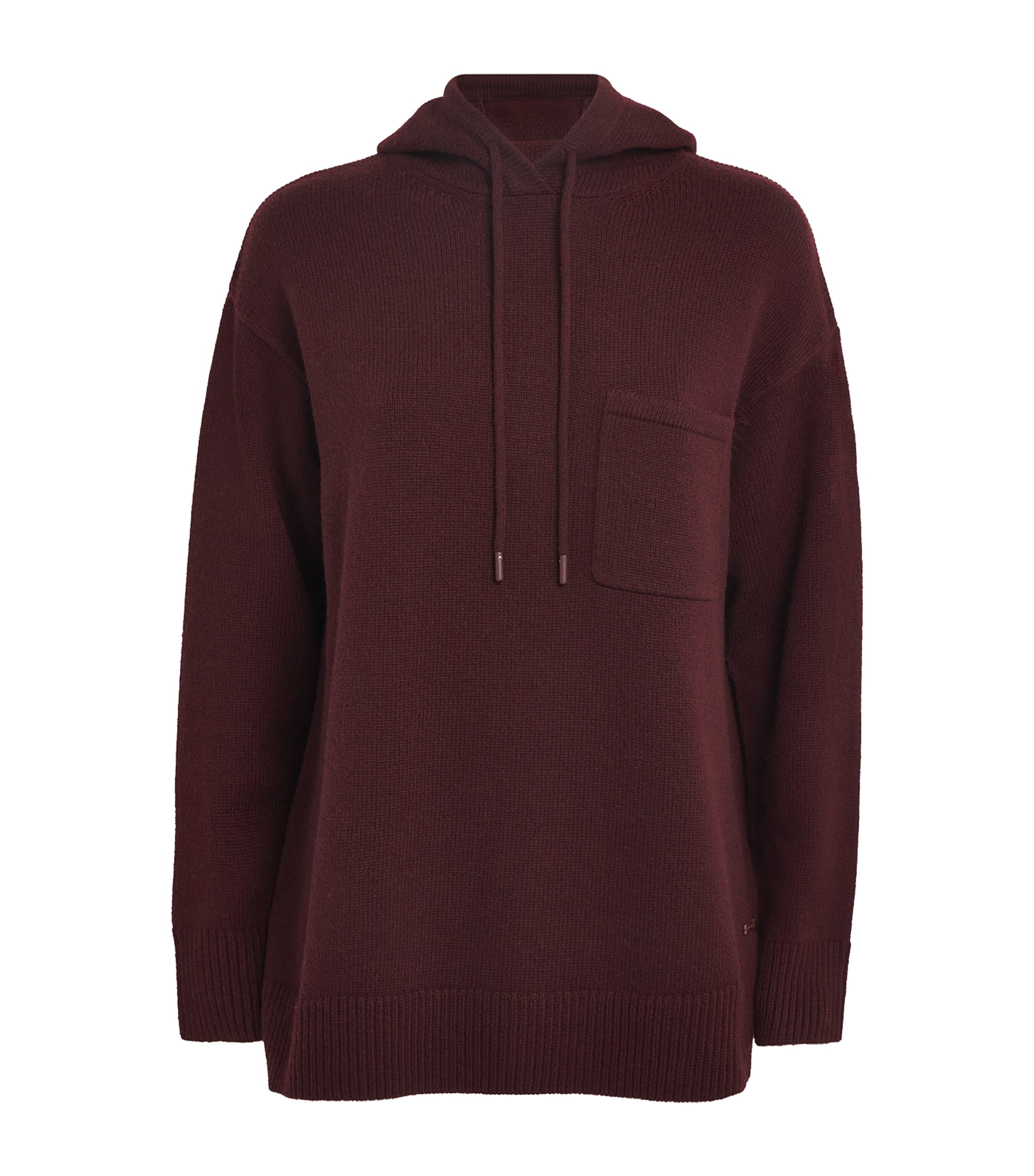 Max Mara Wool-cashmere Knitted Hoodie In Red