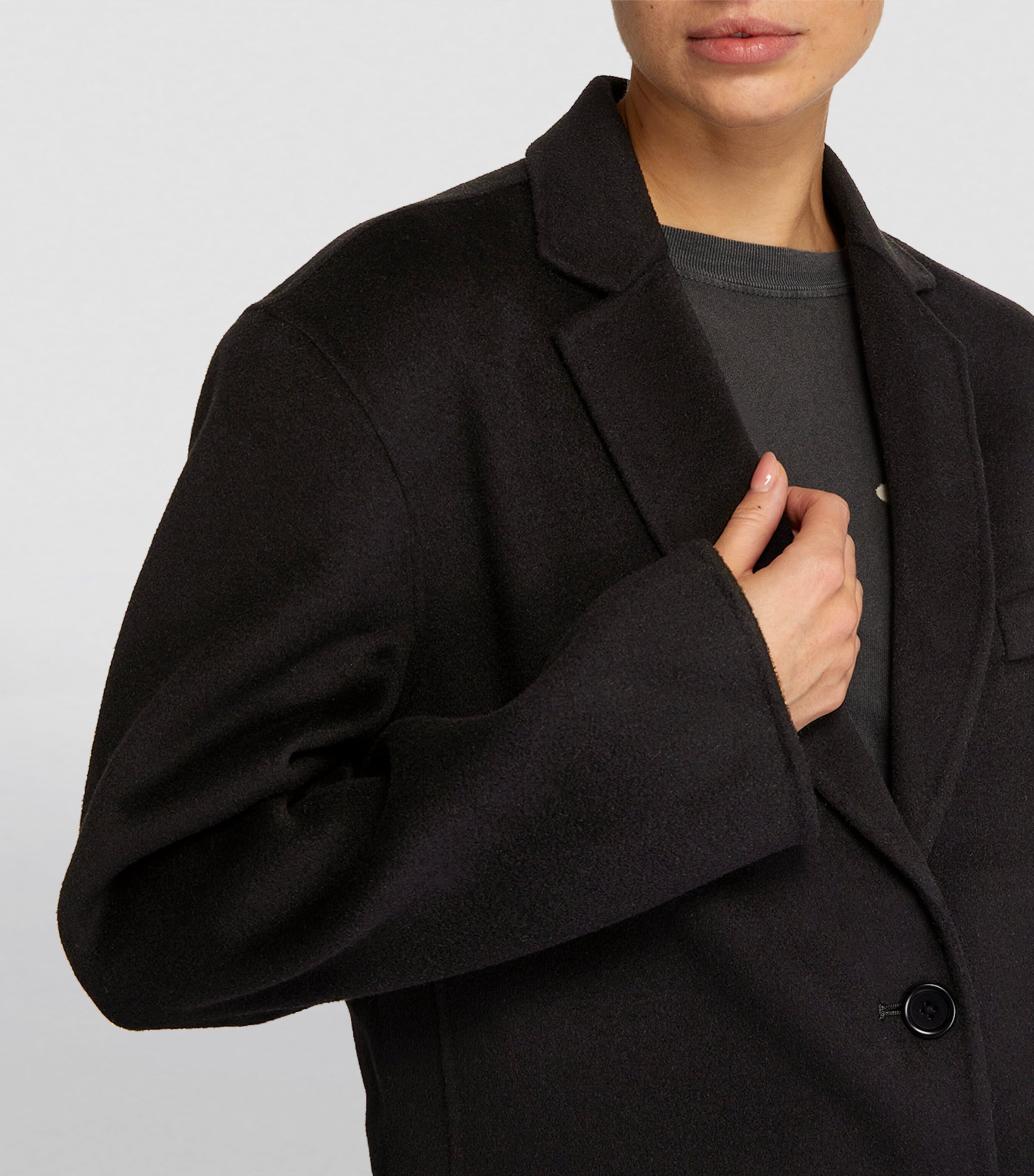 ANINE BING Womens Wool Quinn Blazer Black Image 7