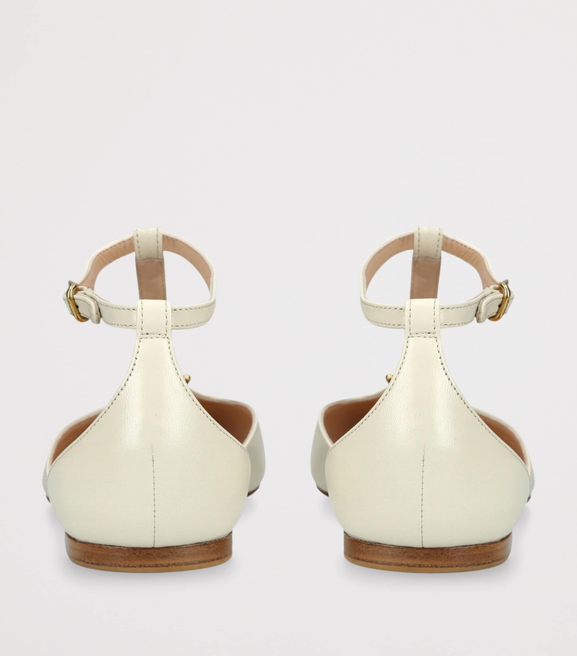 Embellished Celeste T-Bar Flats WHITE Image 2