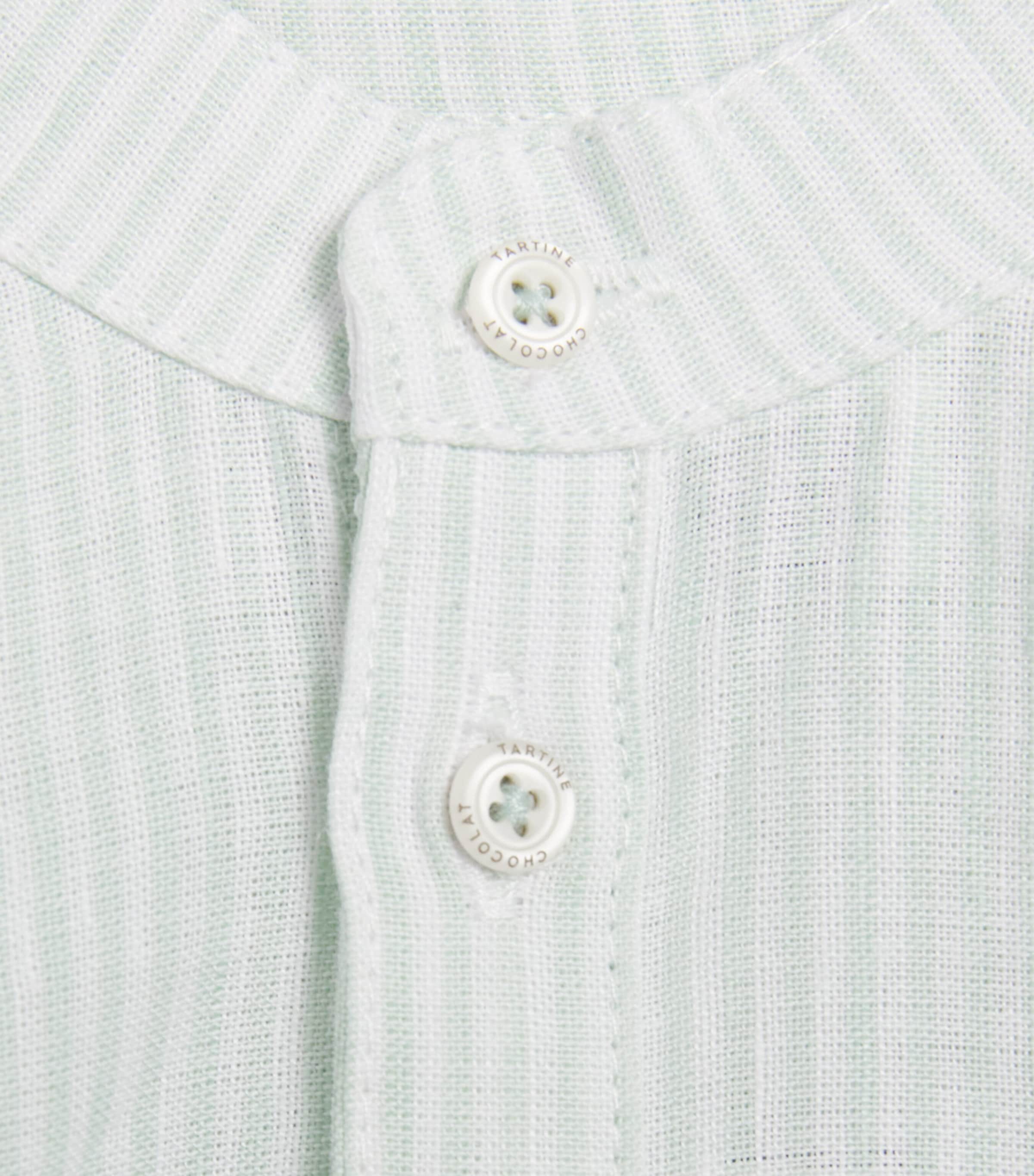 Linen-Cotton Stripe Shirt (3 Months-4 Years) 52SAUGE Image 3