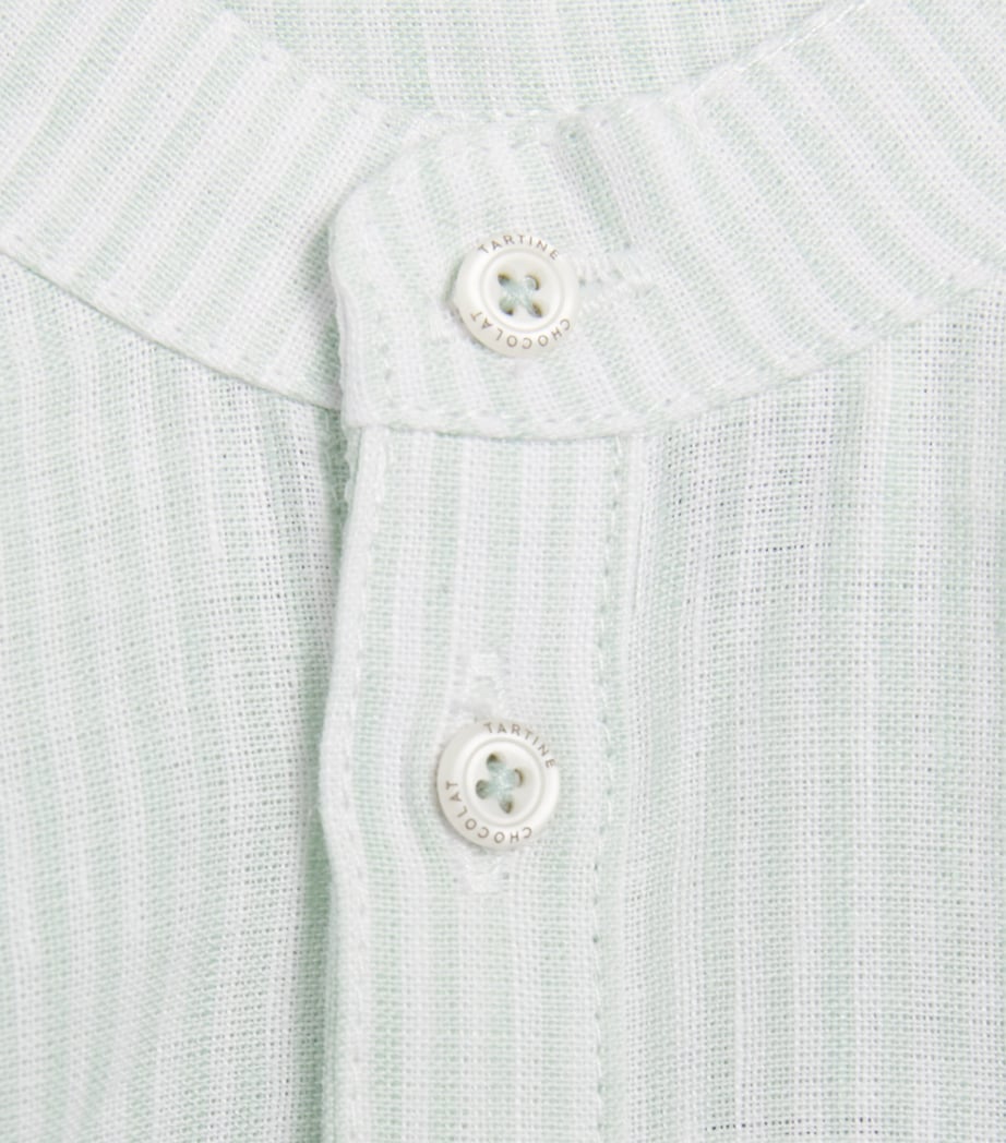 Linen-Cotton Stripe Shirt (3 Months-4 Years) 52SAUGE Image 3