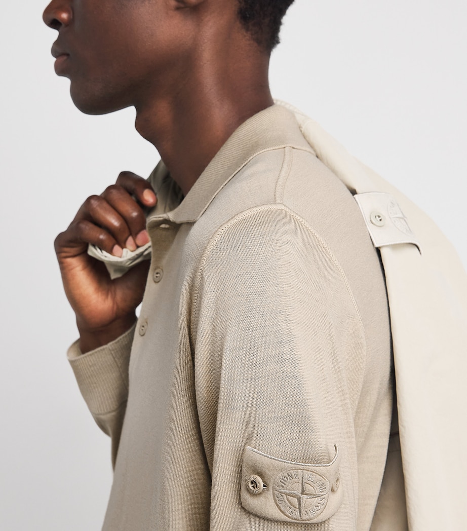 Stone Island Mens Virgin Wool Ghost Polo Sweater Image 3