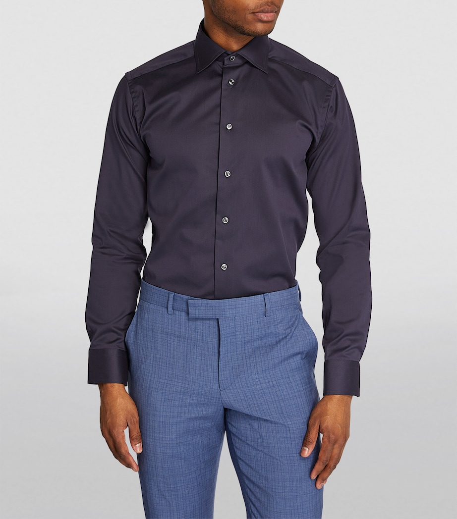 Cotton Slim-Fit Shirt 28 NAVY Image 3