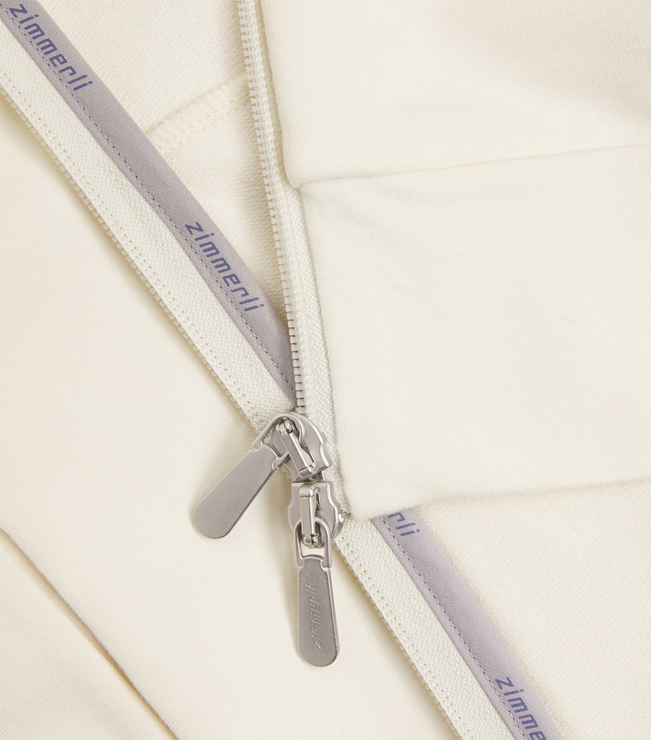 Zimmerli Mens Modal-Cotton Summer Lounge Hoodie Sea Salt Image 6