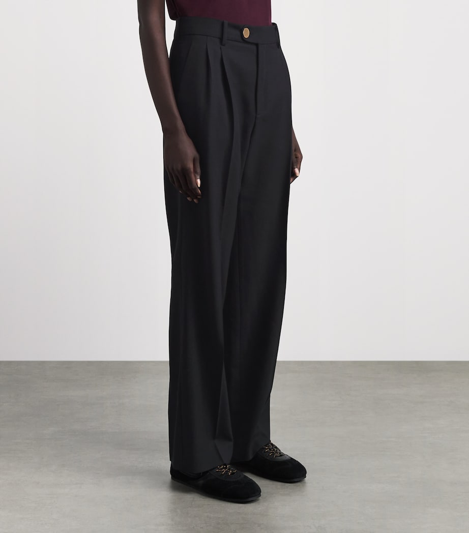 Sandro Paris Womens Wool Pleated Trousers Black Image 4