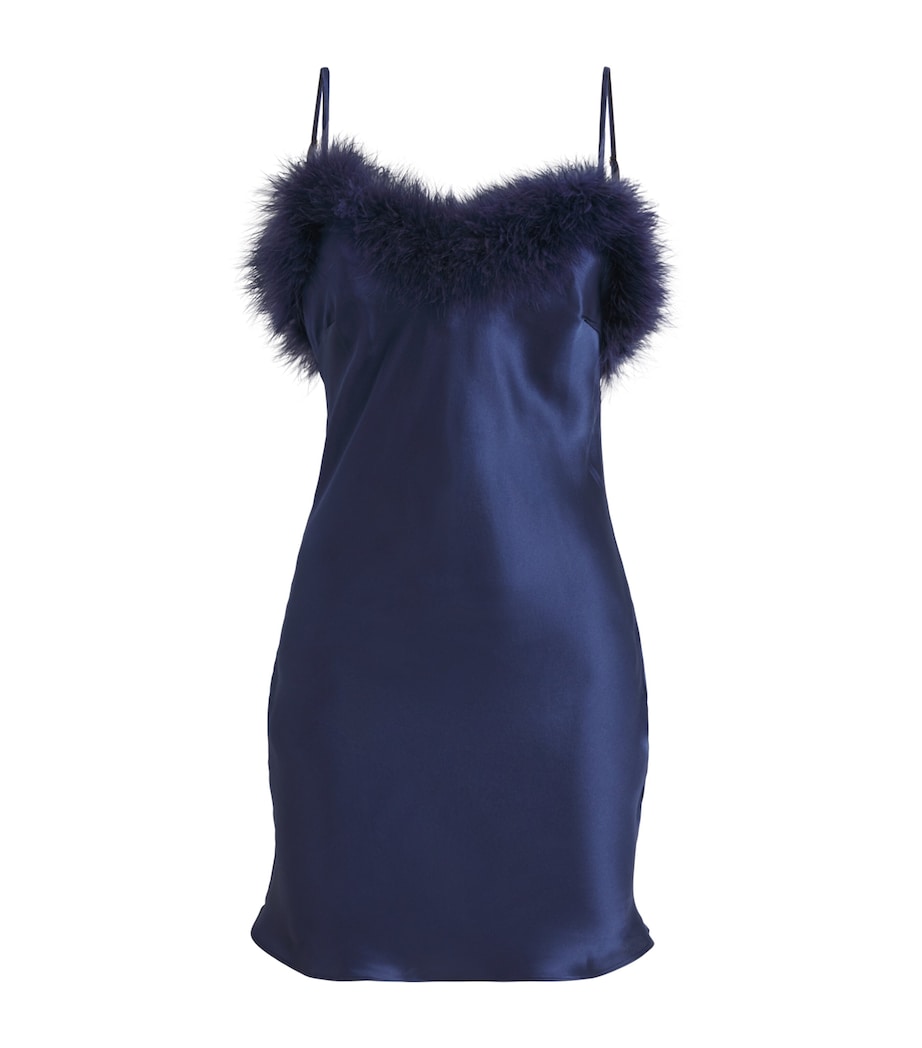 Gilda & Pearl Womens Silk Meet Me at Midnight Slip Dress Sapphire Image 1