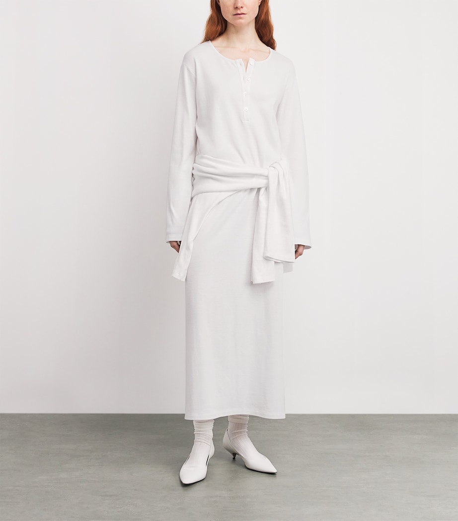 The Row Womens Latoya Cotton Midi Dress White Image 2
