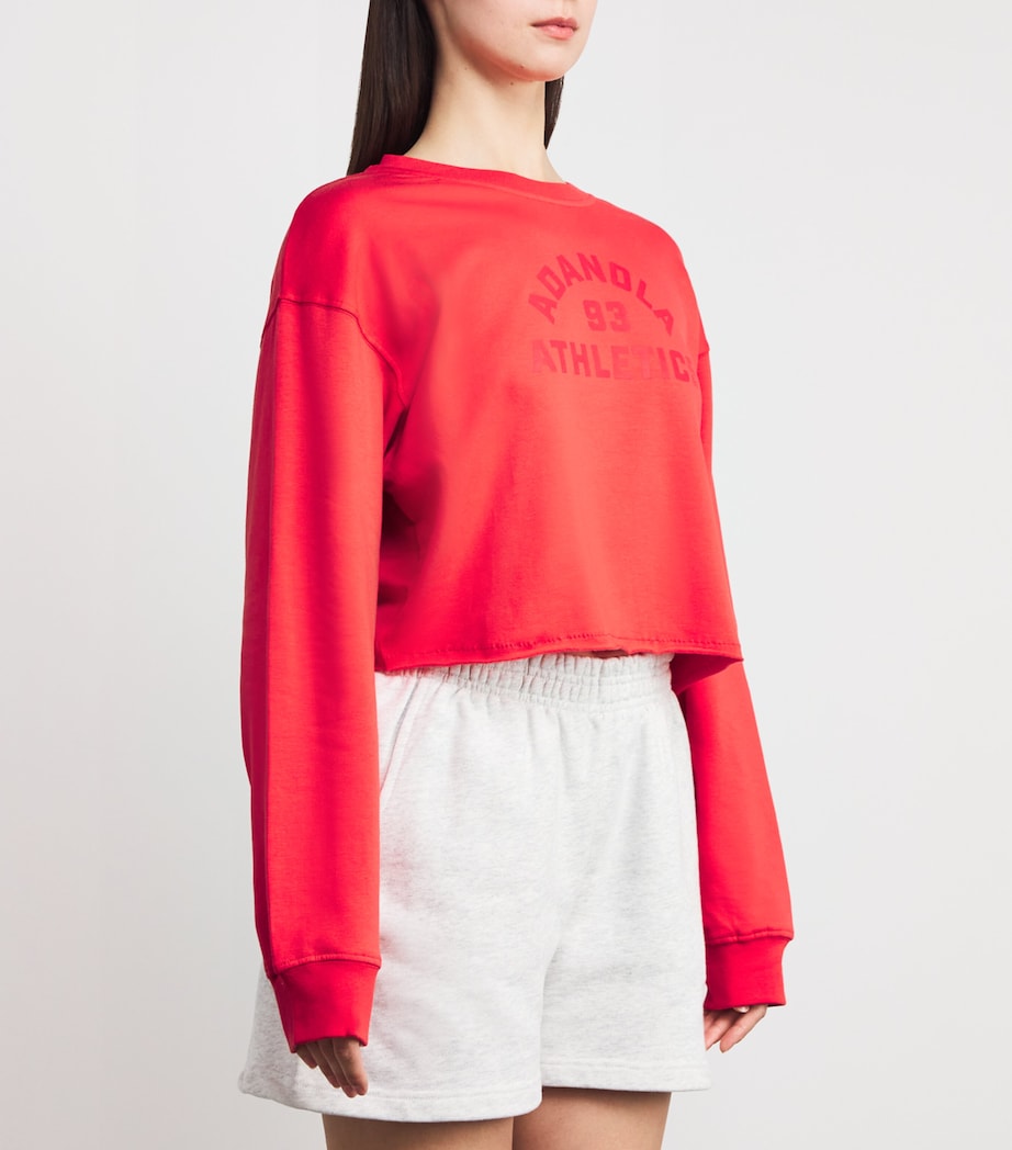 Cropped Raw-Hem Sweatshirt APPLE RED Image 3