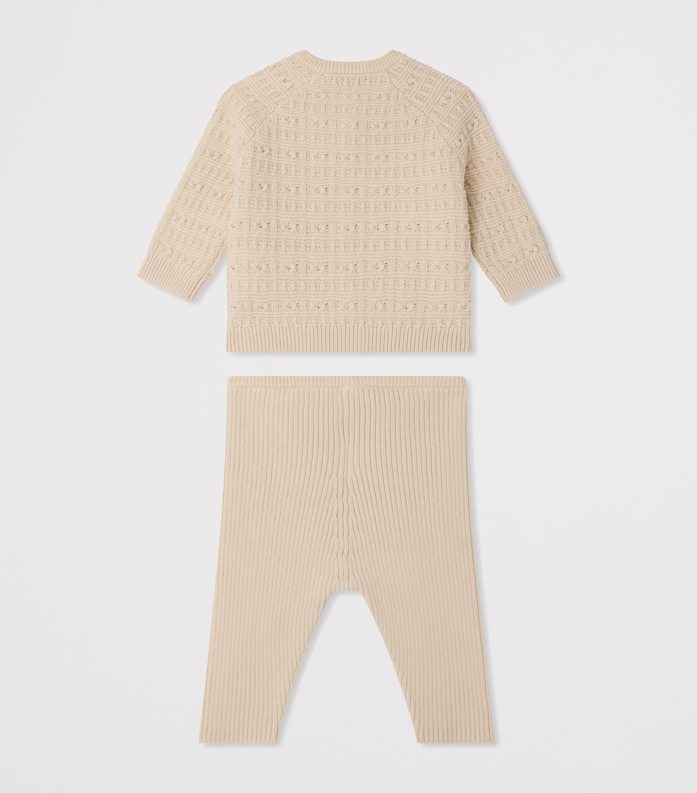 Cotton Cardigan and Trousers Set (1-18 Months) ECRU Image 2