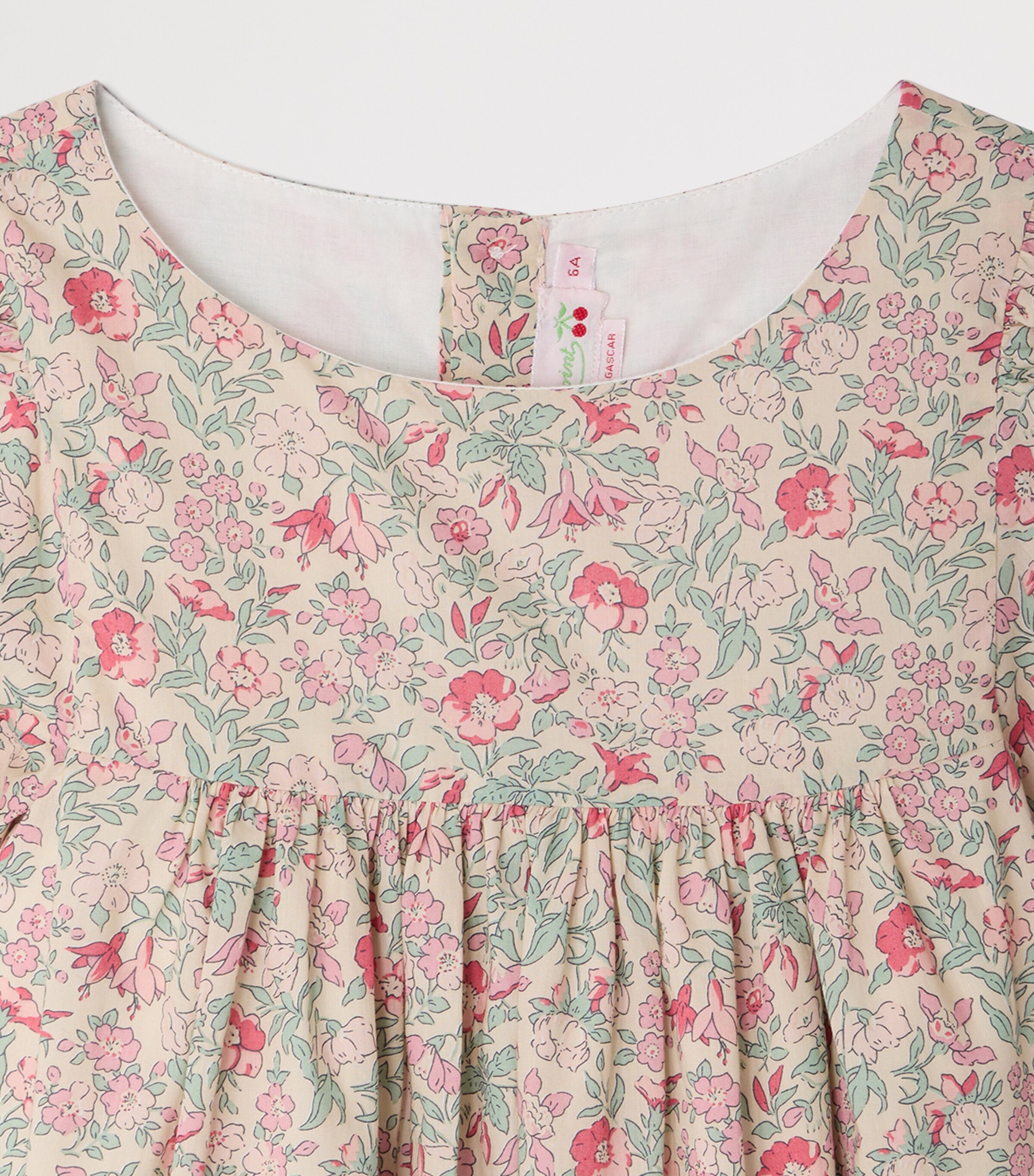 Bonpoint Cotton Floral Lysiane Dress (10-14 Years) Fl Framboise Image 3