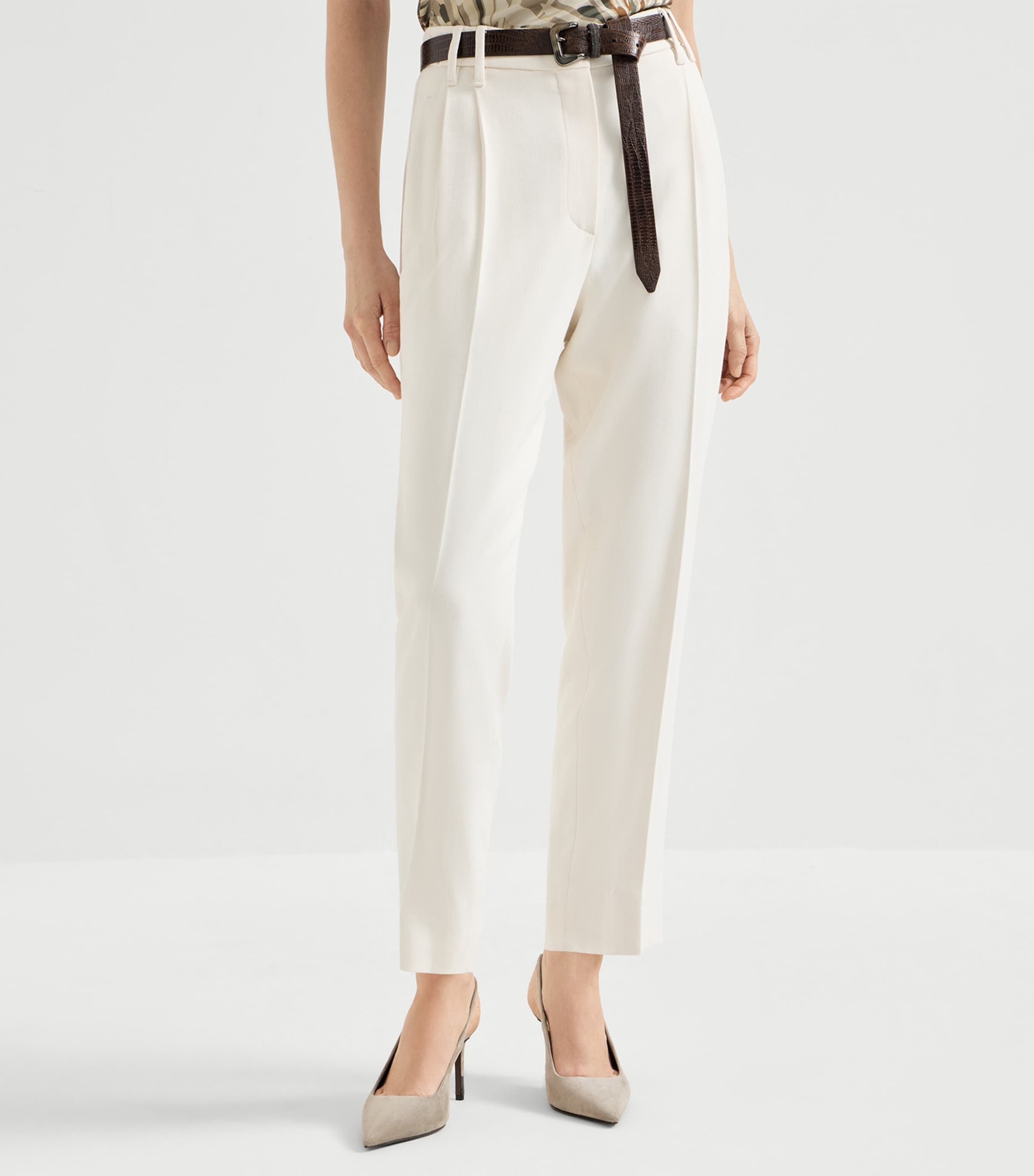 Brunello Cucinelli Womens Straight Tailored Trousers Image 3