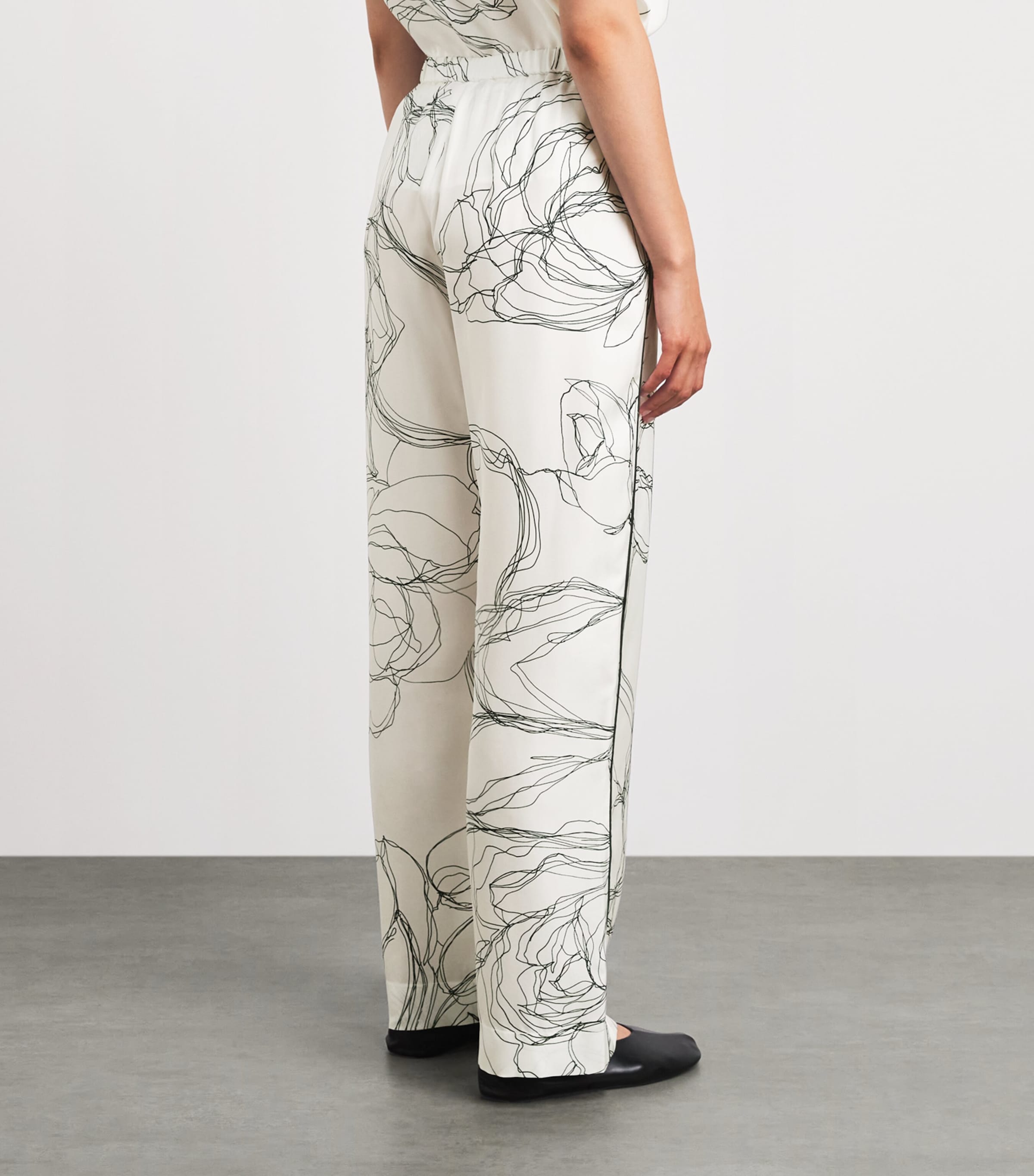 Fabiana Filippi Womens Silk Twill Printed Trousers Bianco Image 5