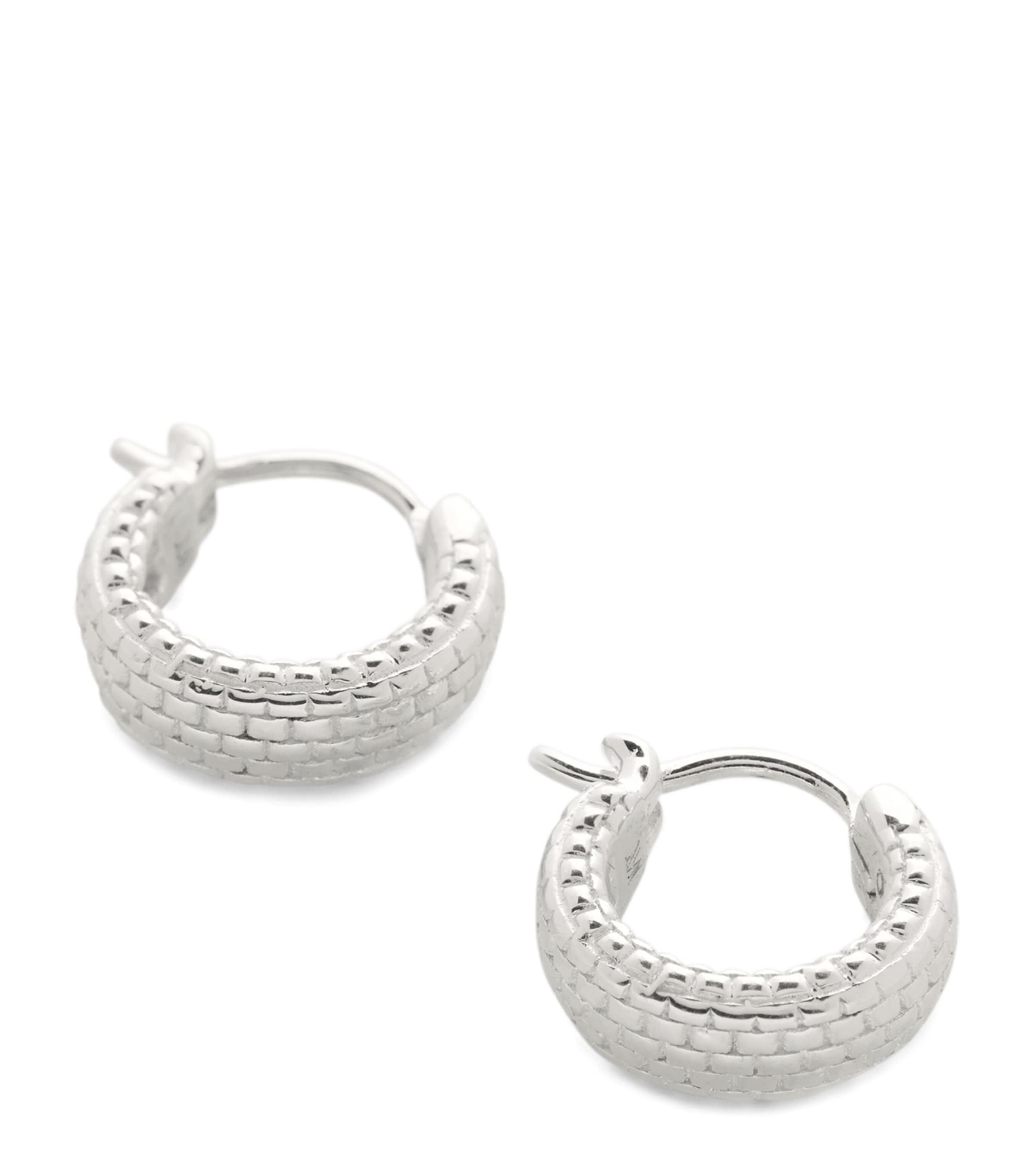 Monica Vinader Sterling Silver Heirloom Huggie Earrings Sterling Silver Image 1