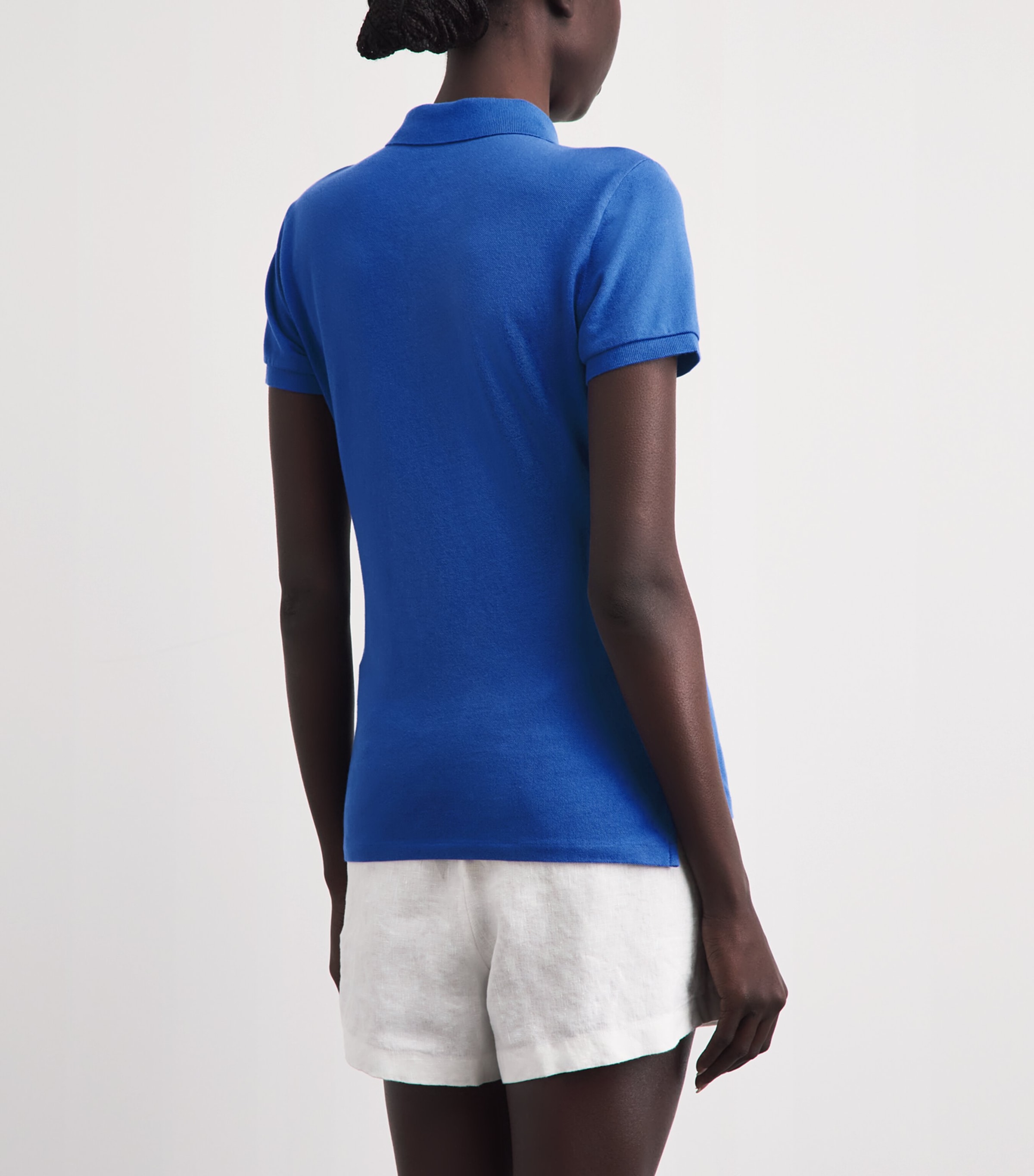 Polo Ralph Lauren Womens Cotton Slim Polo Shirt New Iris Image 5