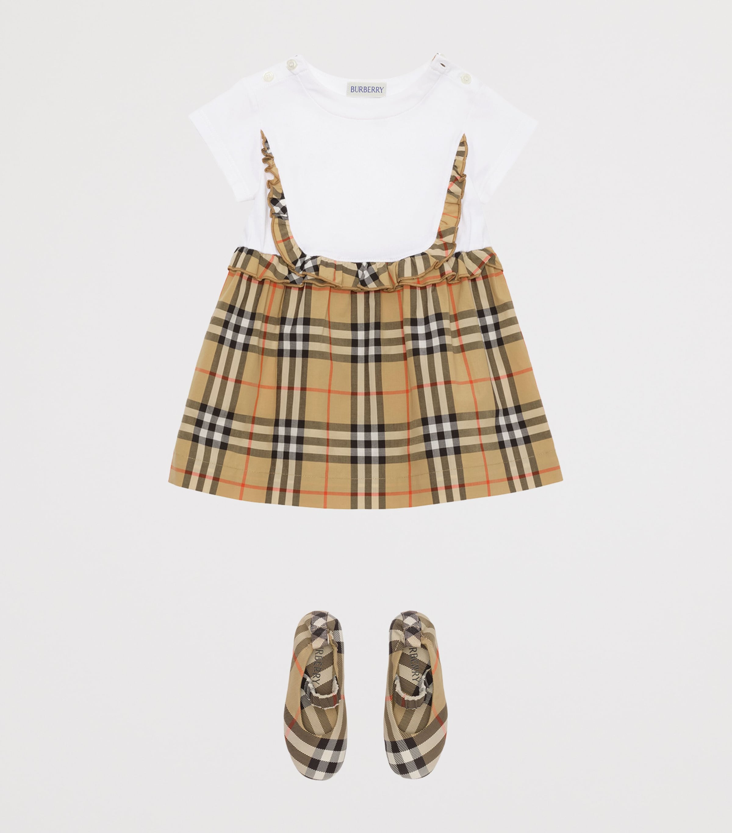 Stretch-Cotton Dress and Bloomers Set (6-36 Months) WHITE Image 2