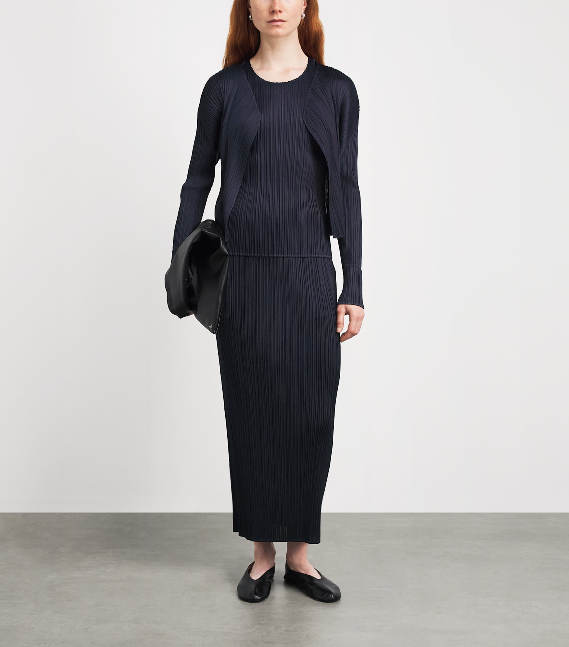 Pleats Please Issey Miyake Navy New Colorful Basics Cardigan