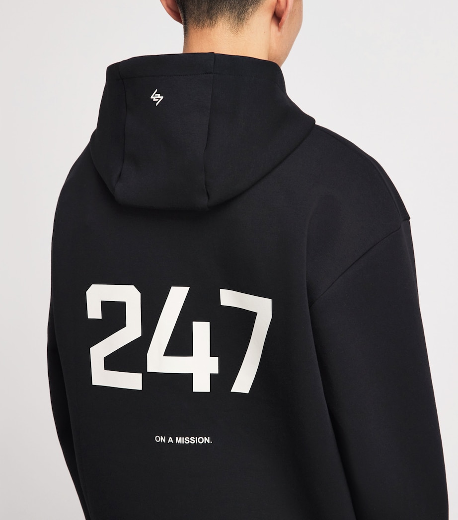 Represent 247 Mens 247 Numbers Zip-Up Hoodie Jet Black Image 3