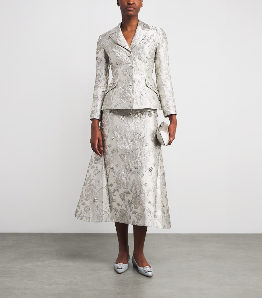 Jacquard Vicky Midi Skirt SILVER Image 2