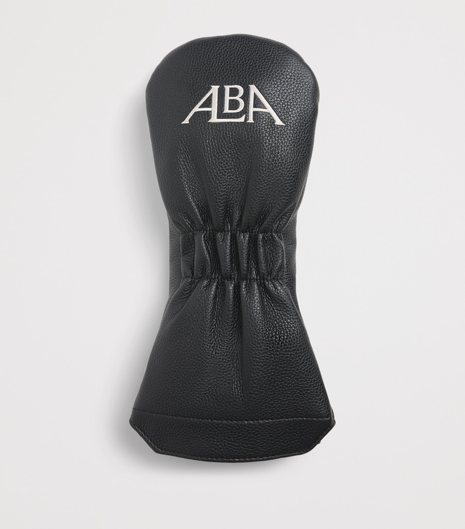 Alba Mens Leather Vintage Driver Headcover Black Image 2
