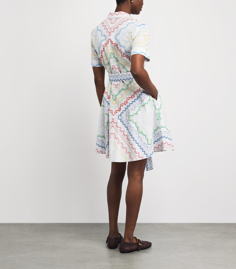 Mary Katrantzou Womens Stretch-Cotton Chima Mini Dress Blanchetto Image 4