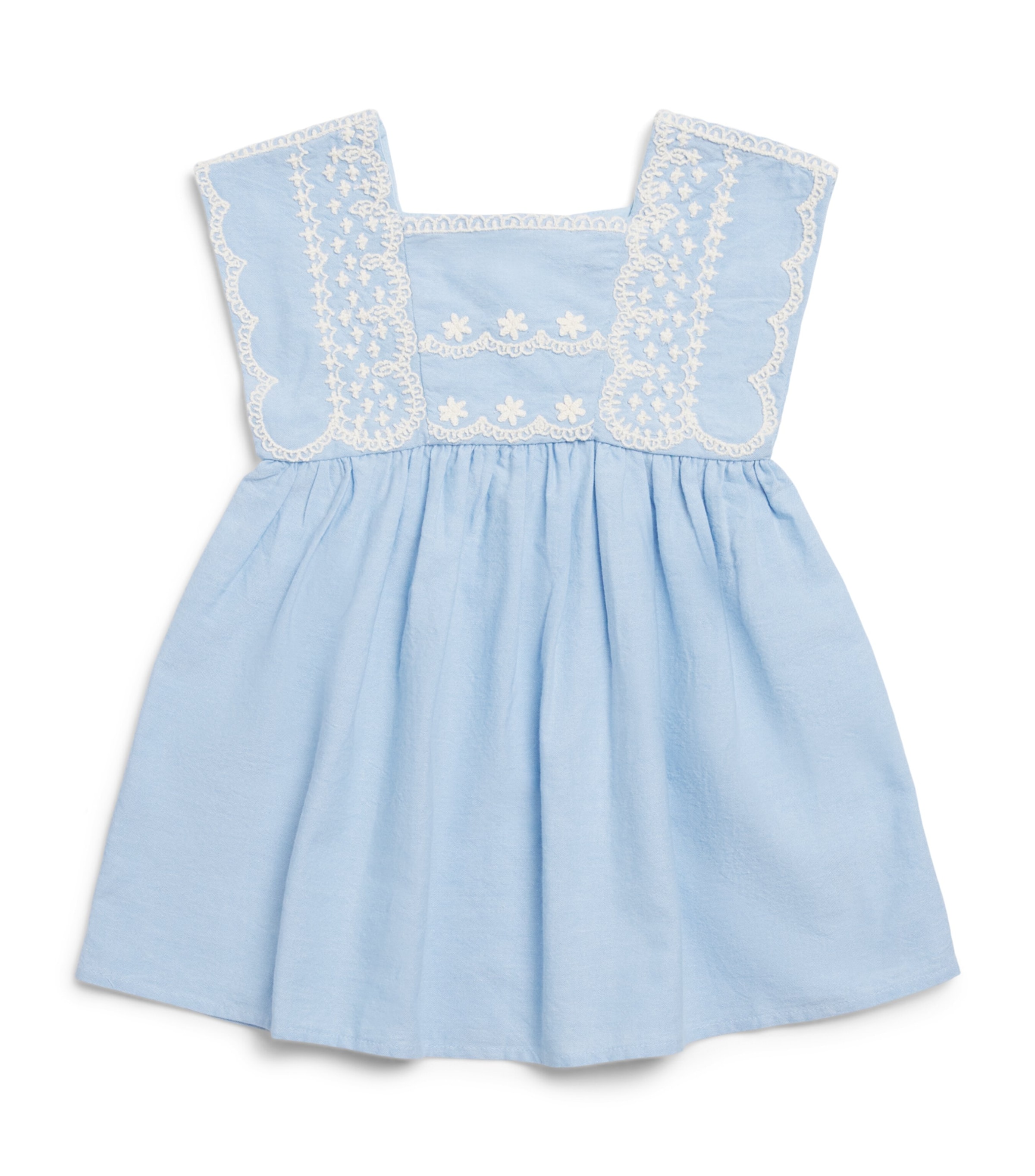 Louise Misha Organic Cotton Briska Dress (2-10 Years) Oxford Blue Image 1