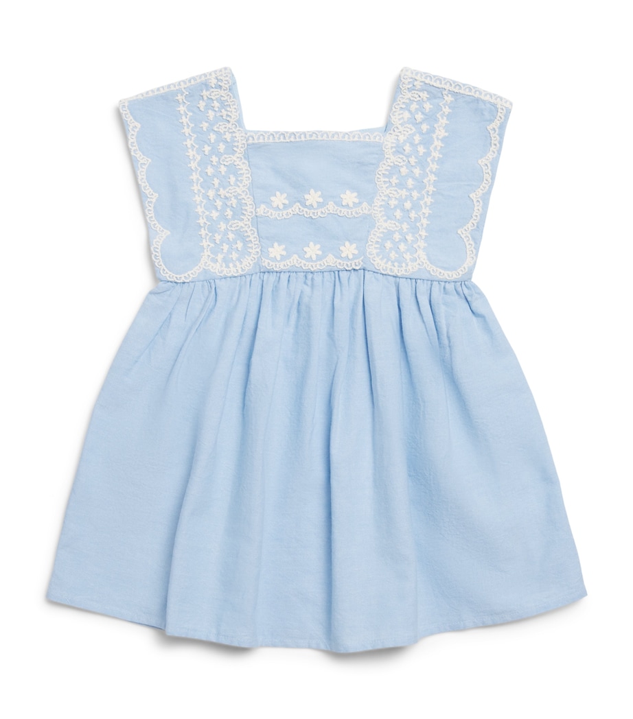 Louise Misha Organic Cotton Briska Dress (2-10 Years) Oxford Blue Image 1