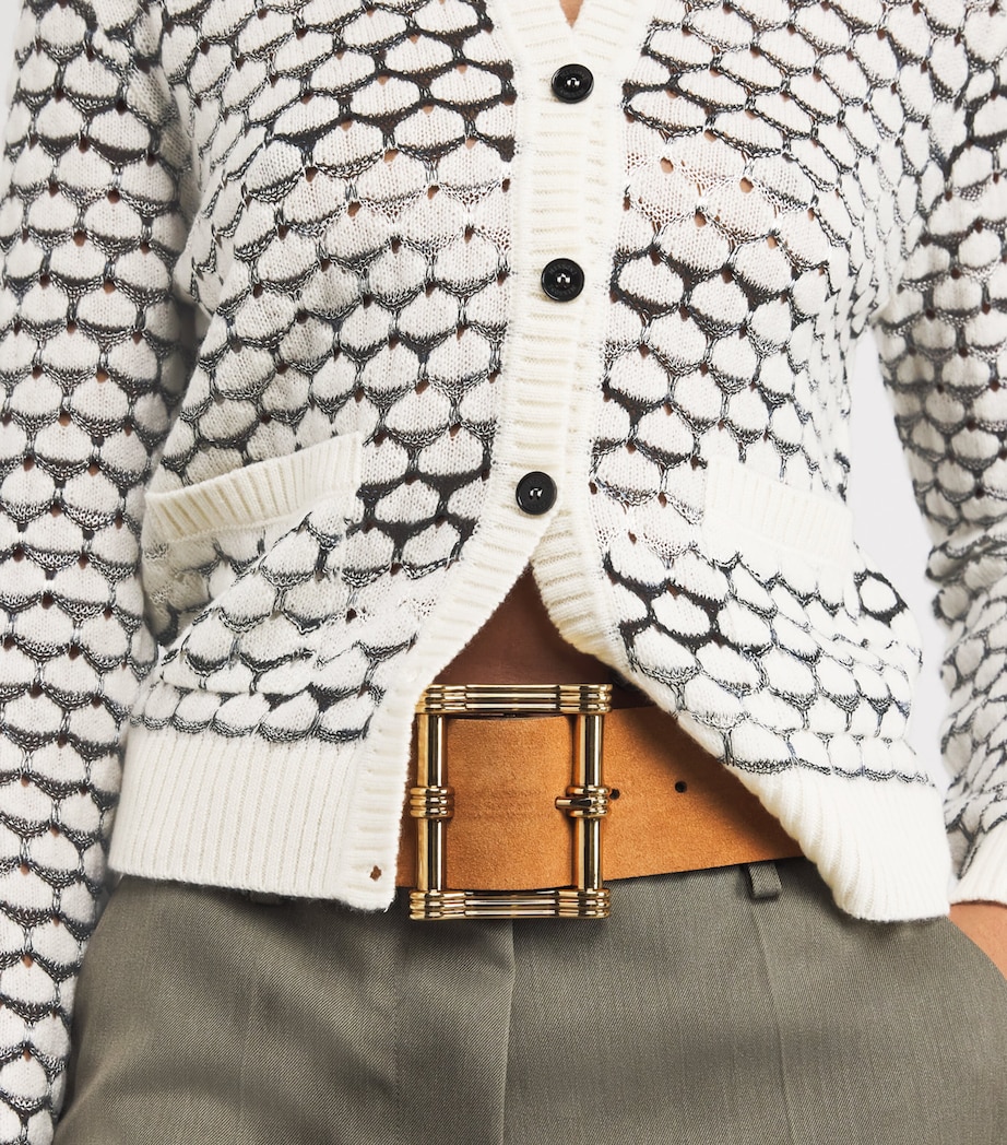 Cashmere-Blend Cardigan S01KQ WHITE BASE Image 6