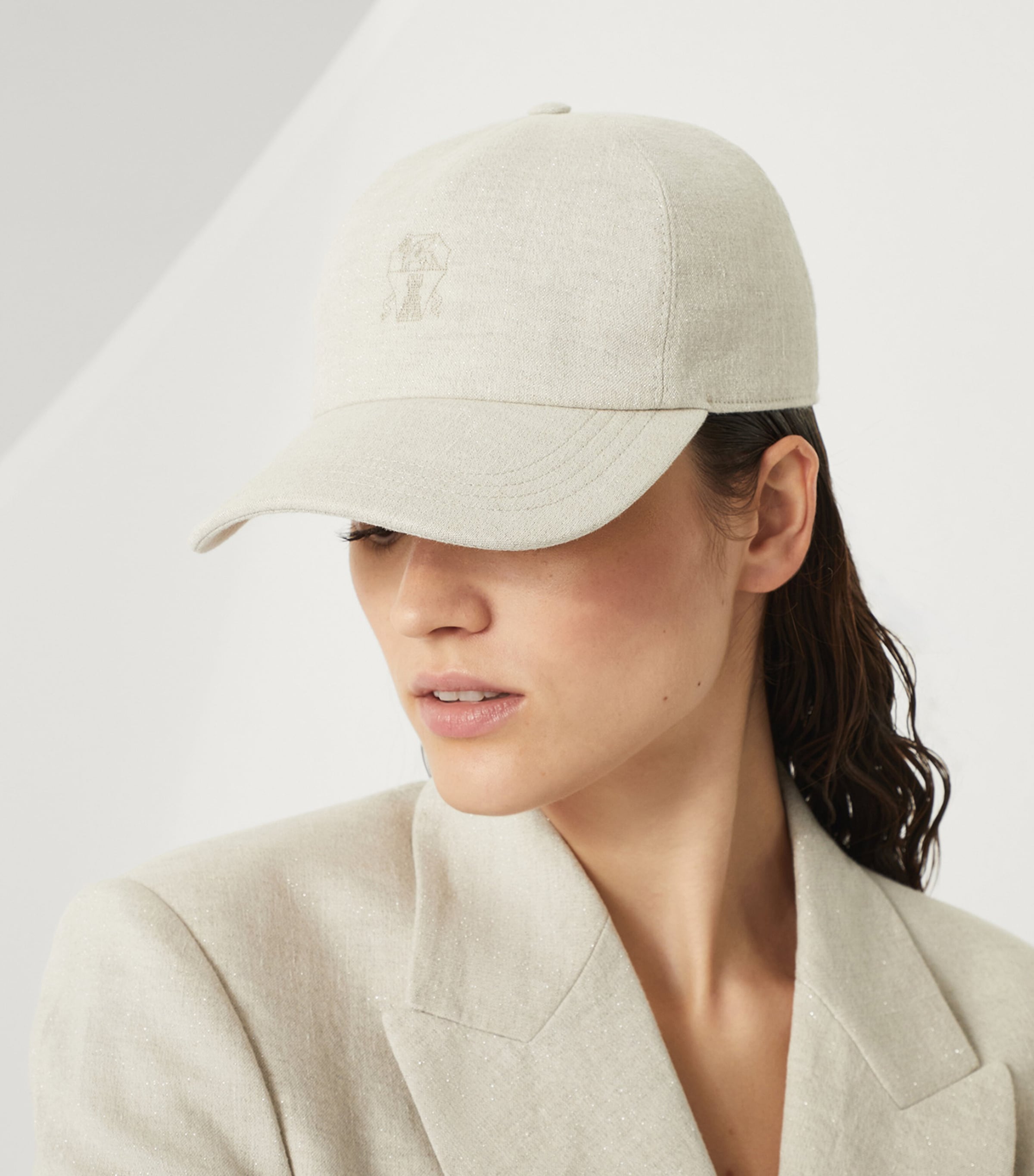 ハット BRUNELLO CUCINELLI Linen blend baseball hat with logo Logo linen baseball cap in blue - Brunello Cucinelli | Mytheresa