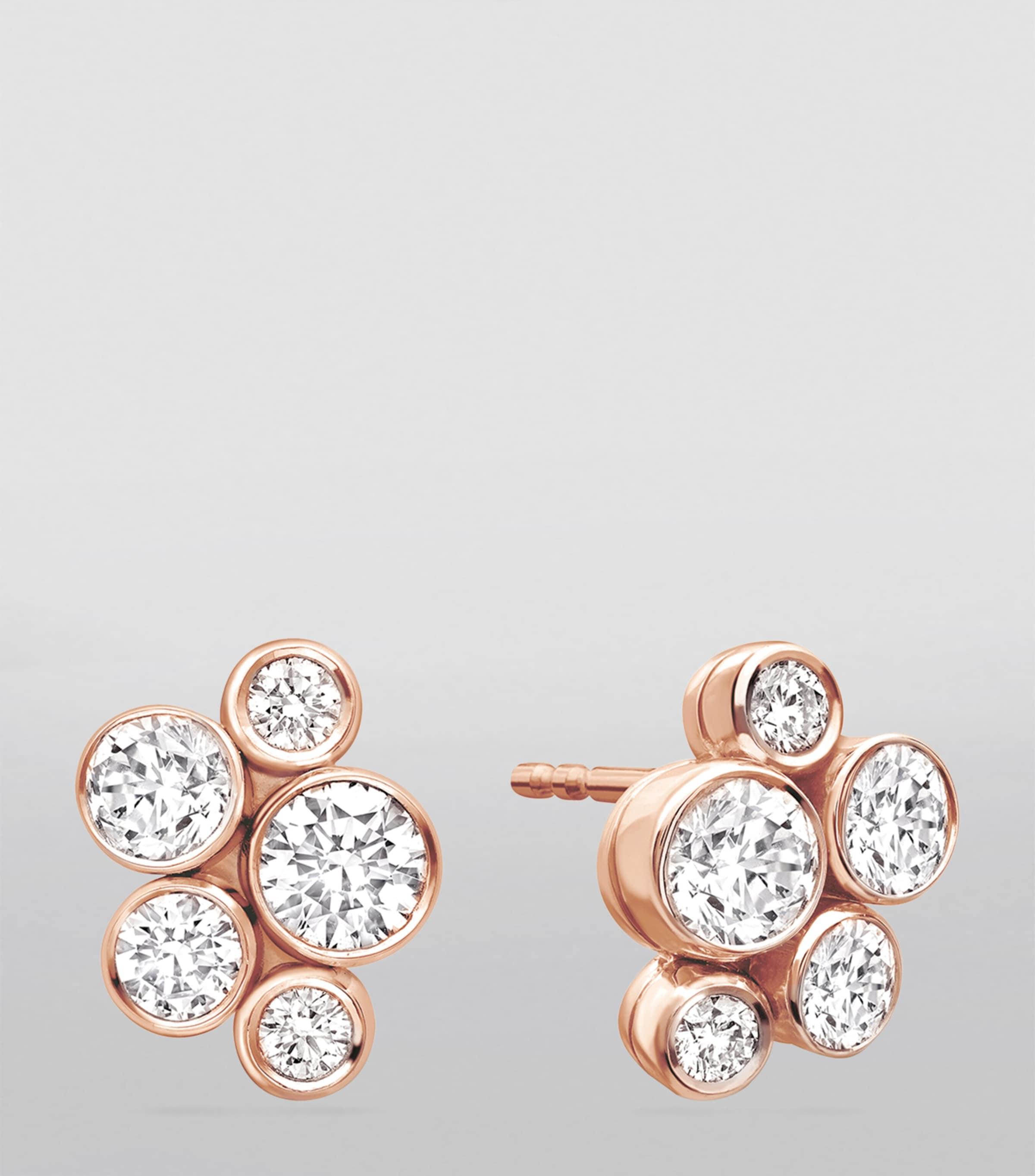Boodles Rose Gold and Diamond Raindance Stud Earrings Carat Rose Gold Image 3