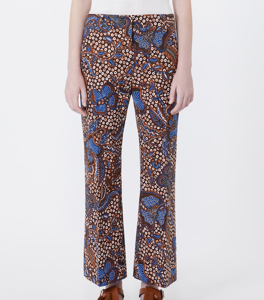Weekend Max Mara Womens Printed Straight Trousers Tobacco Image 3