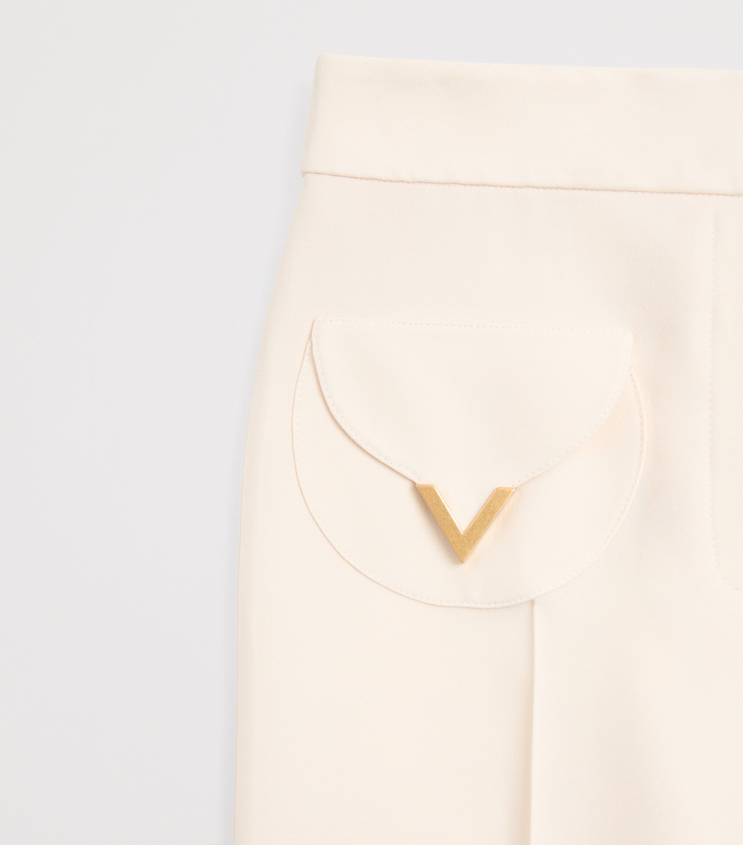 Valentino Womens Wool-Silk Crepe Tailored Trousers Image 3